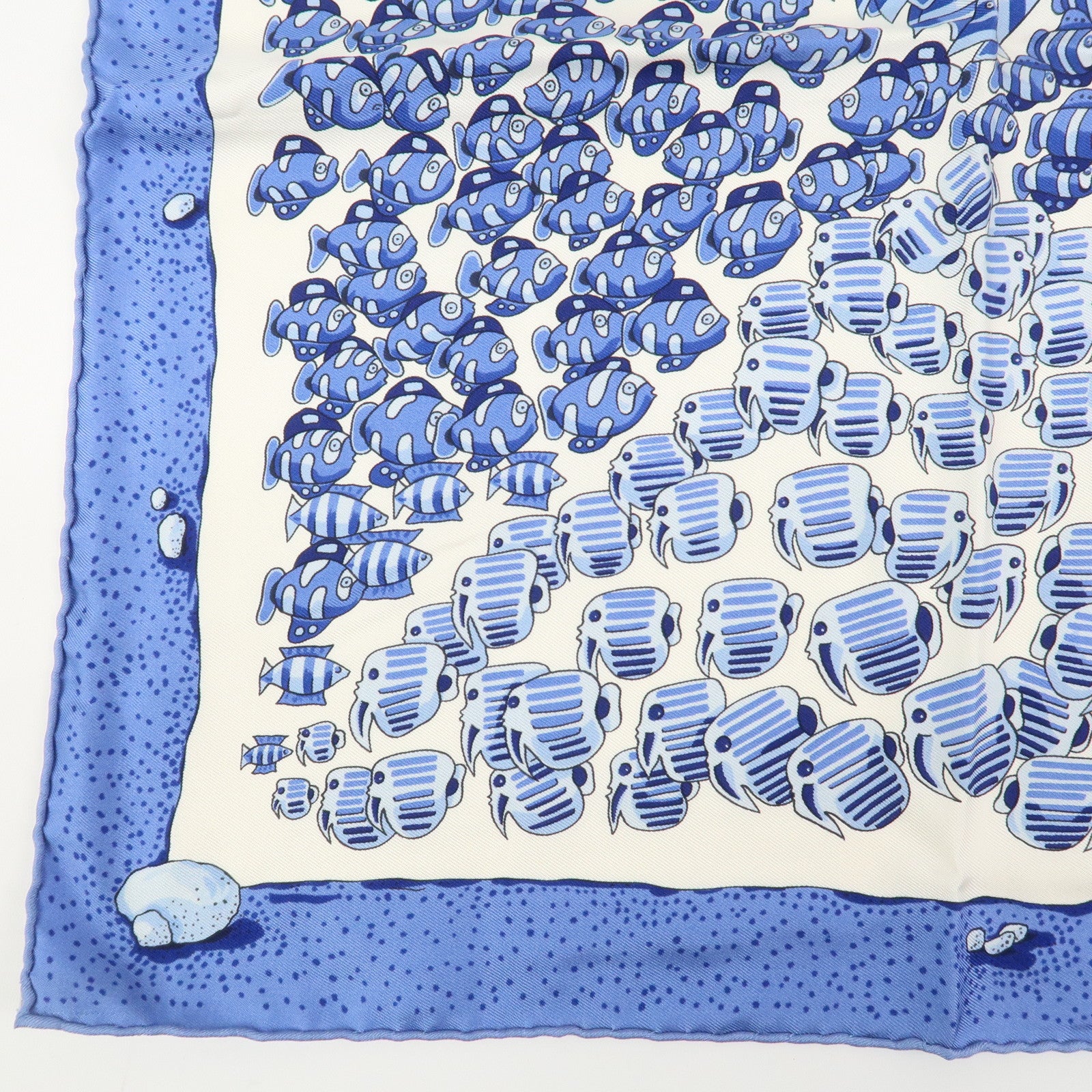 HERMES Carre 40 Silk 100% Mini Scarf Blue