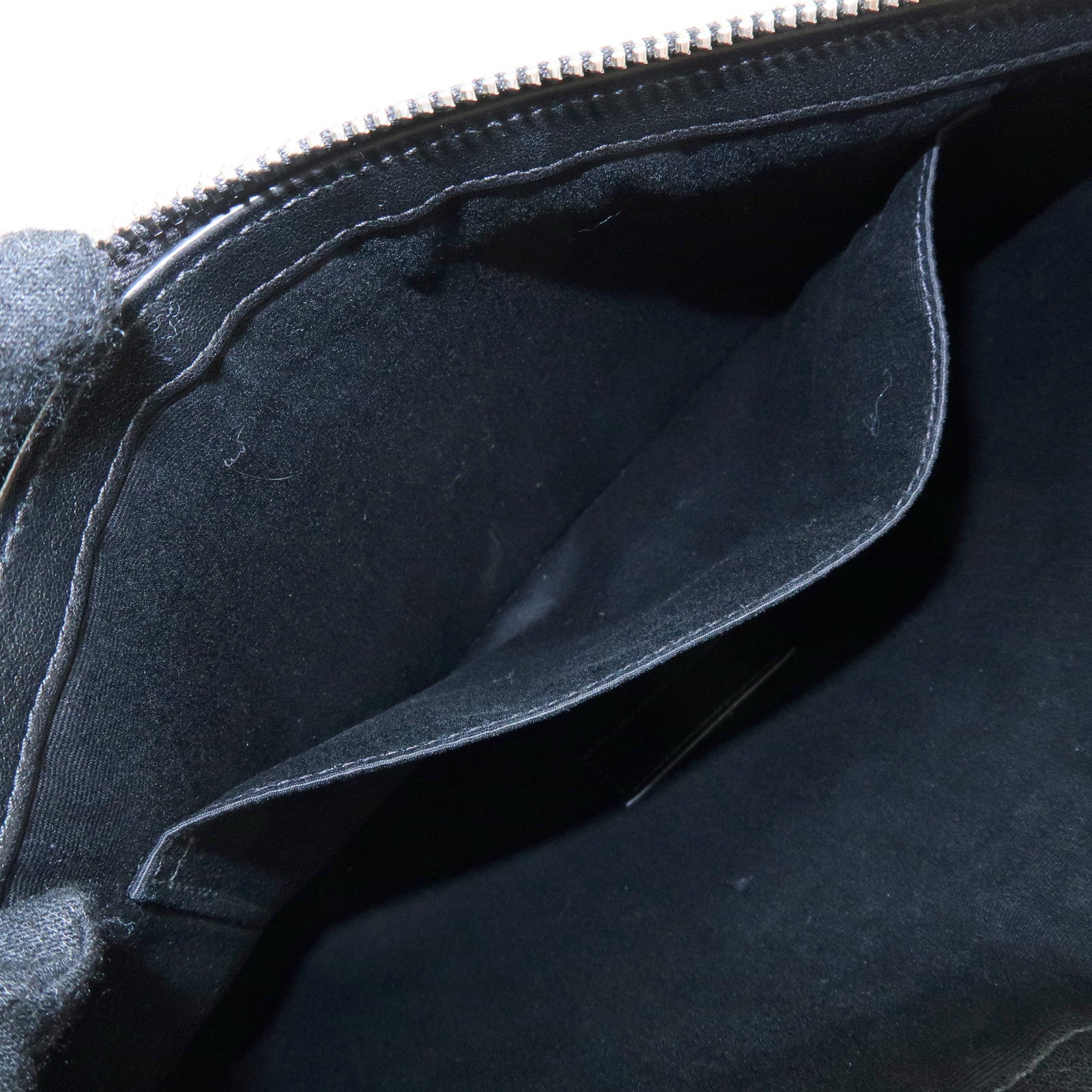 SAINT LAURENT PARIS Canvas Leather Clutch Bag Pouch Black