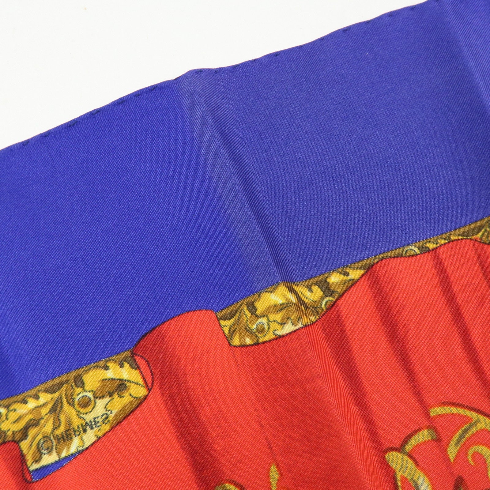 HERMES Carre 90 Silk 100% Scarf Souvenirs de Paris Blue Red Beige