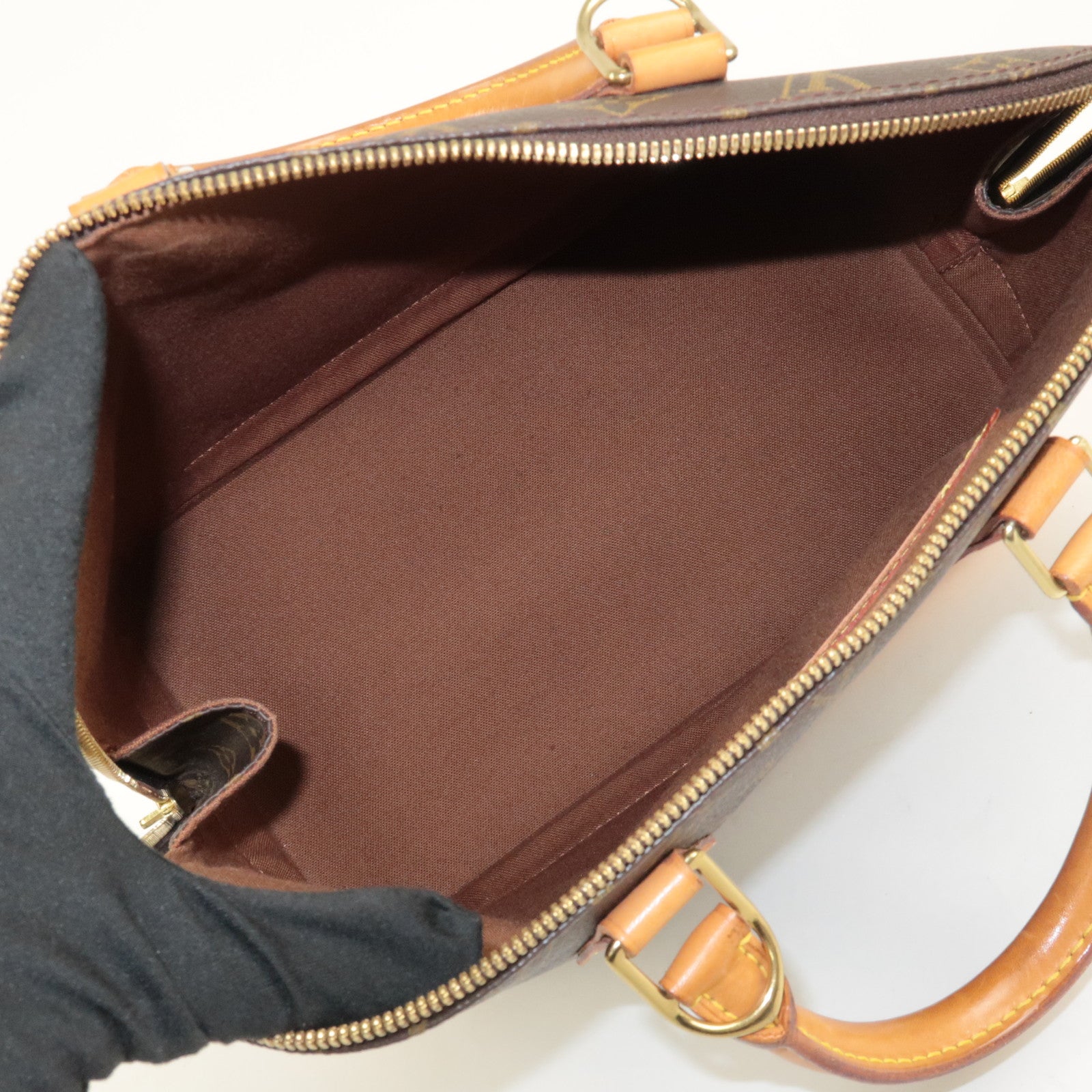 Louis Vuitton Monogram Alma Hand Bag Brown M51130 Used