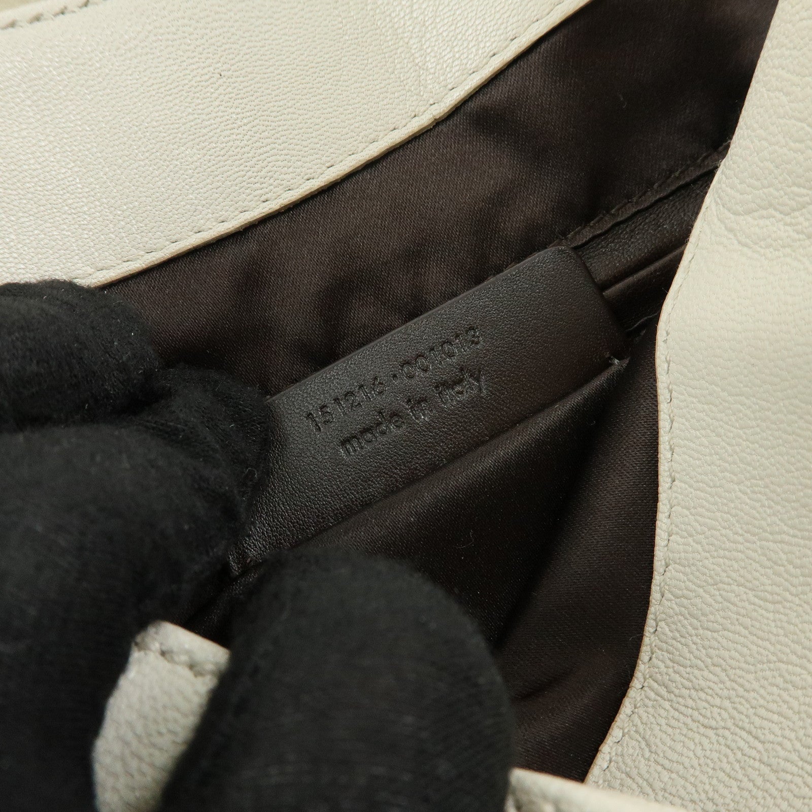 SAINT LAURENT PARIS YSL Ribbon Leather Shoulder Bag Ivory 151216