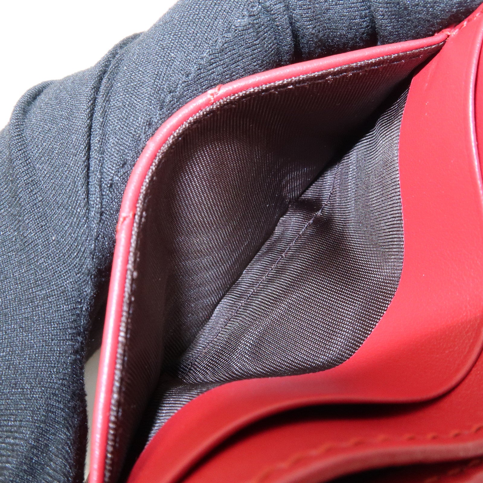 GUCCI GG Marmont Leather Card Case Red Gold Hardware 443127