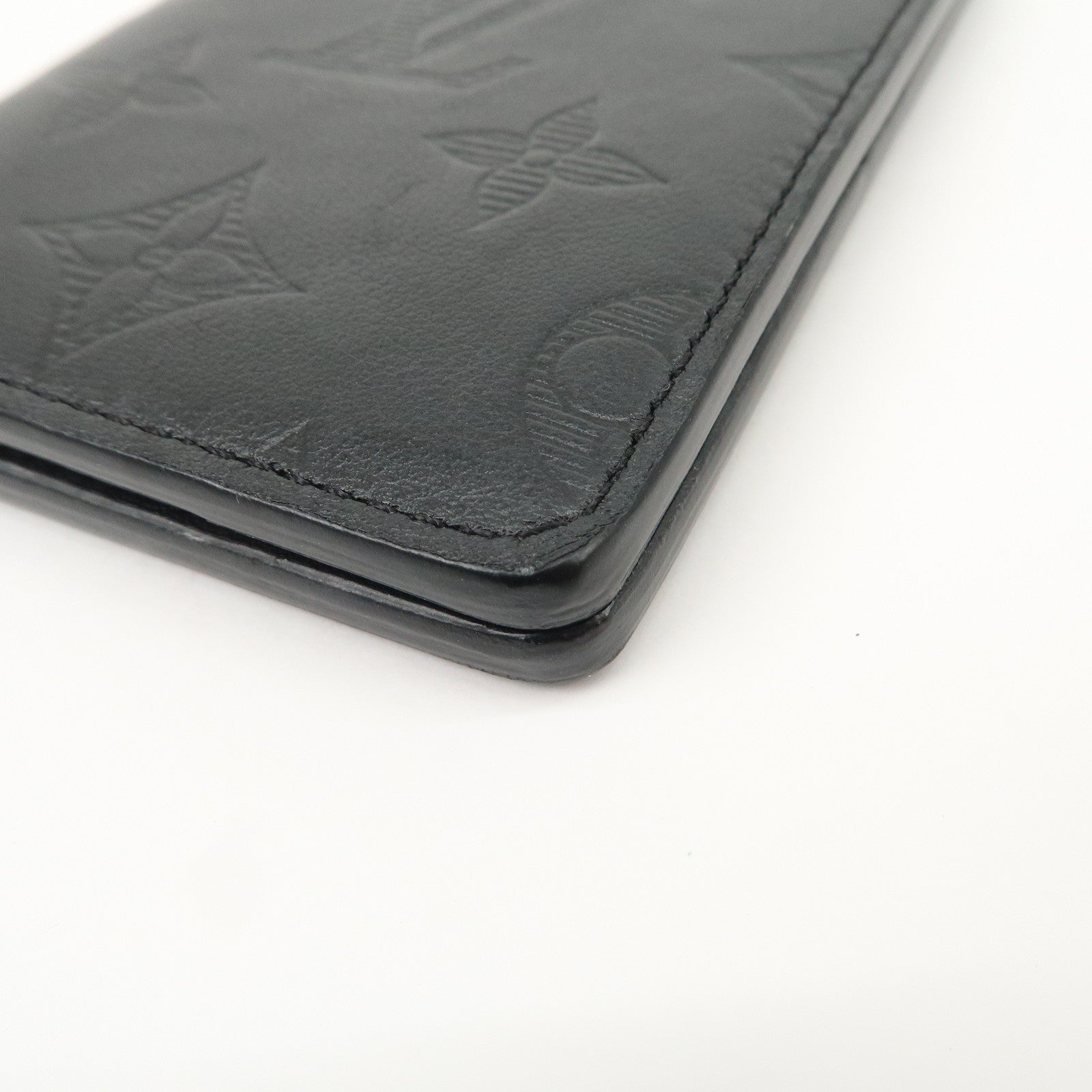 Louis Vuitton Monogram Shadow Leather Card Case Organizer Noir M62899