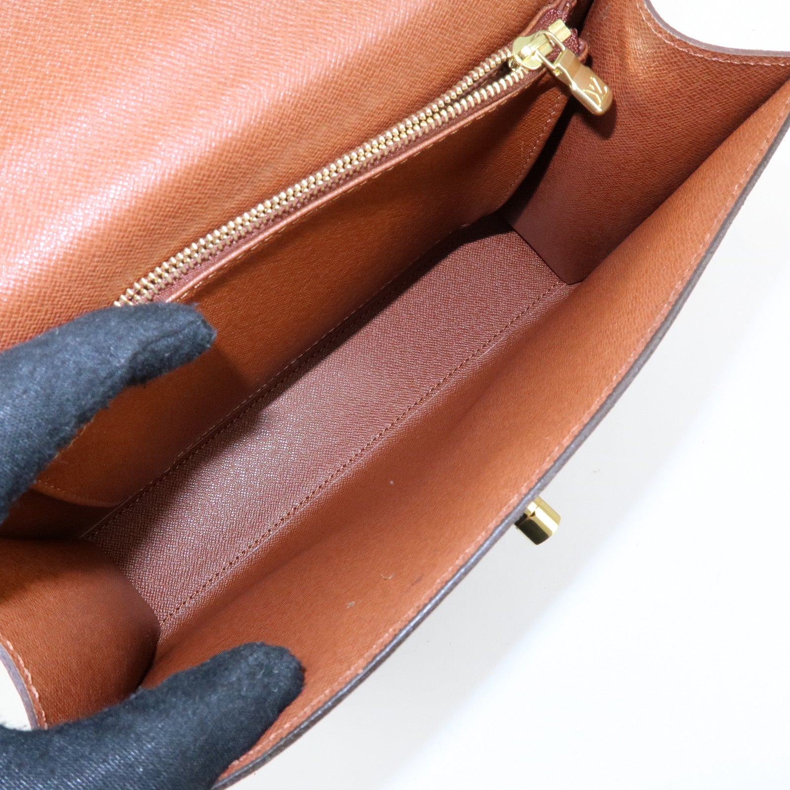 Louis Vuitton Monogram Malesherbes Canvas Hand Bag Brown M51379