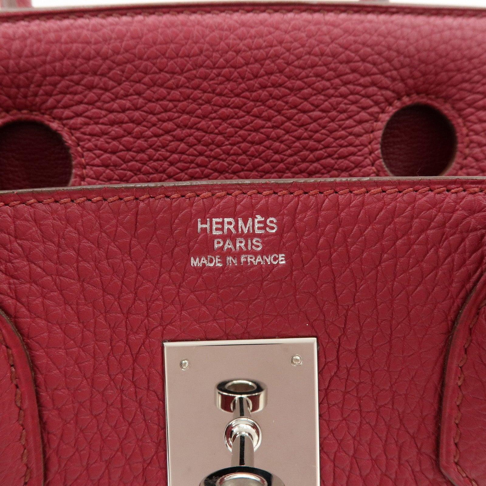 HERMES Birkin 30 Taurillon Clemence Hand Bag Rose Wood