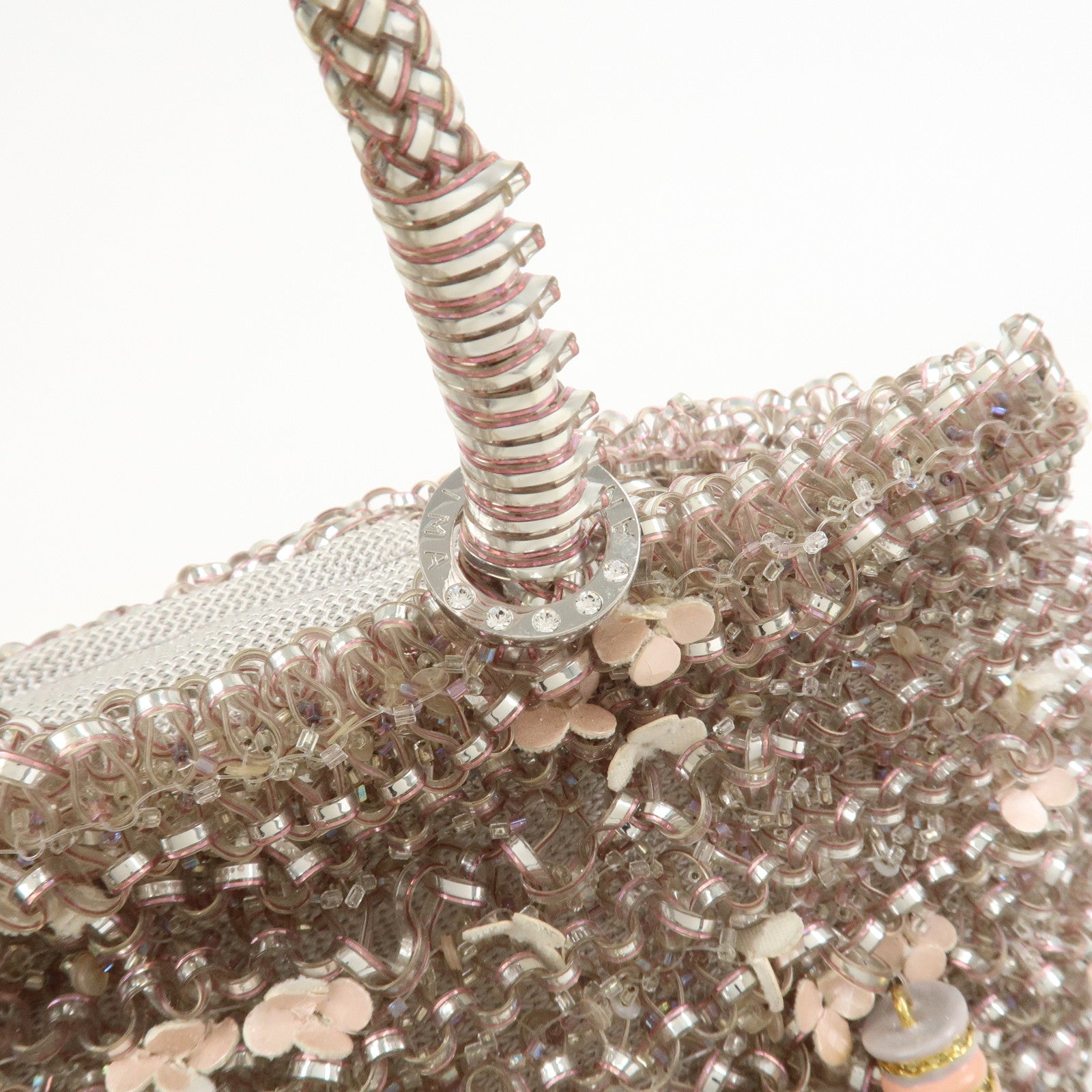 ANTEPRIMA Wire Bag PVC Leather Hand Bag Sweets Motif Clear Pink