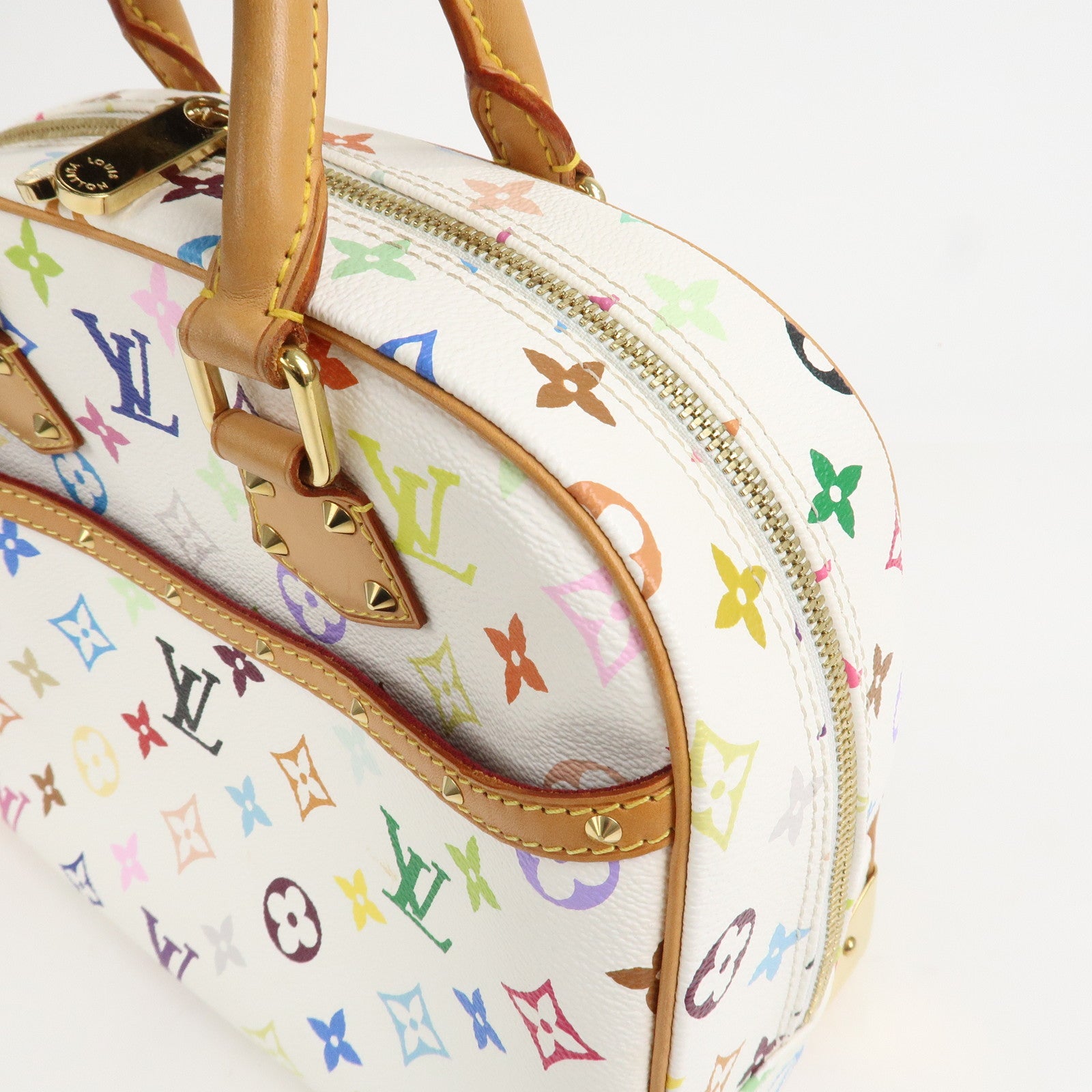 Louis Vuitton Monogram Multicolor Trouville Hand Bag Blanc M92663