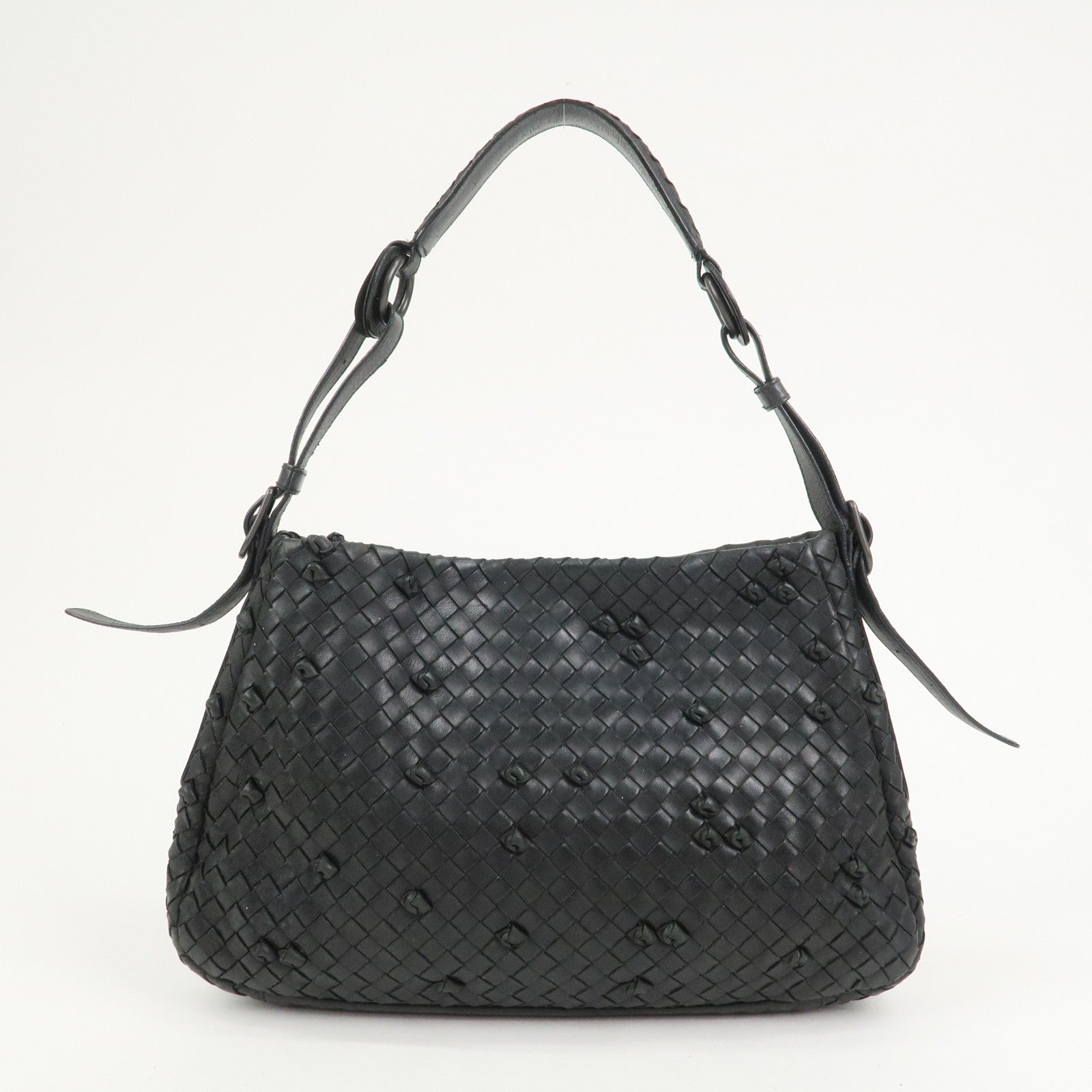 BOTTEGA VENETA Intrecciato Shoulder Bag Hand Bag Black 125580