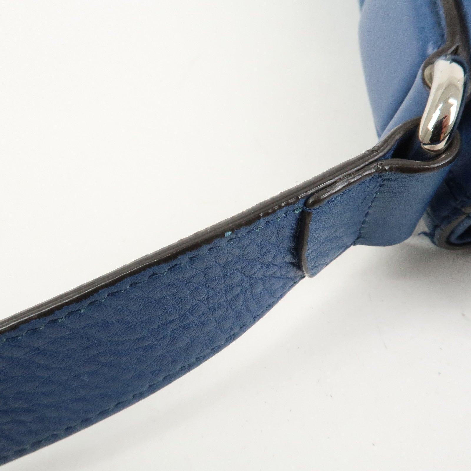 GUCCI Interlocking G Leather Shoulder Bag Crossbody Bag Blue 322056