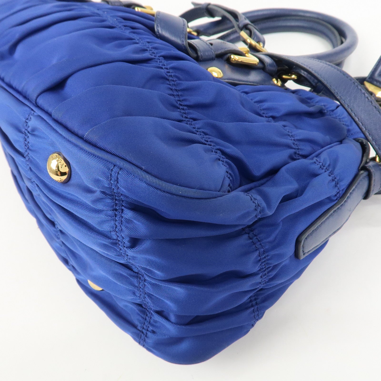 PRADA Logo Nylon Leather 2Way Bag Hand Bag Shoulder Bag BN 1407