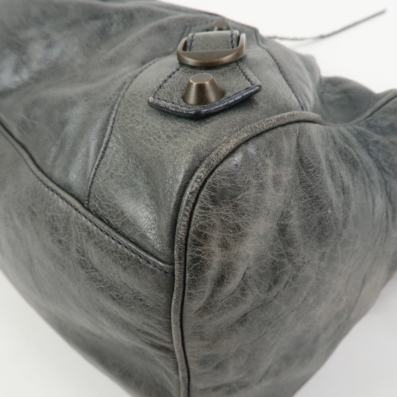 BALENCIAGA The Twiggy Leather 2Way Bag Shoulder Bag Gray 128523
