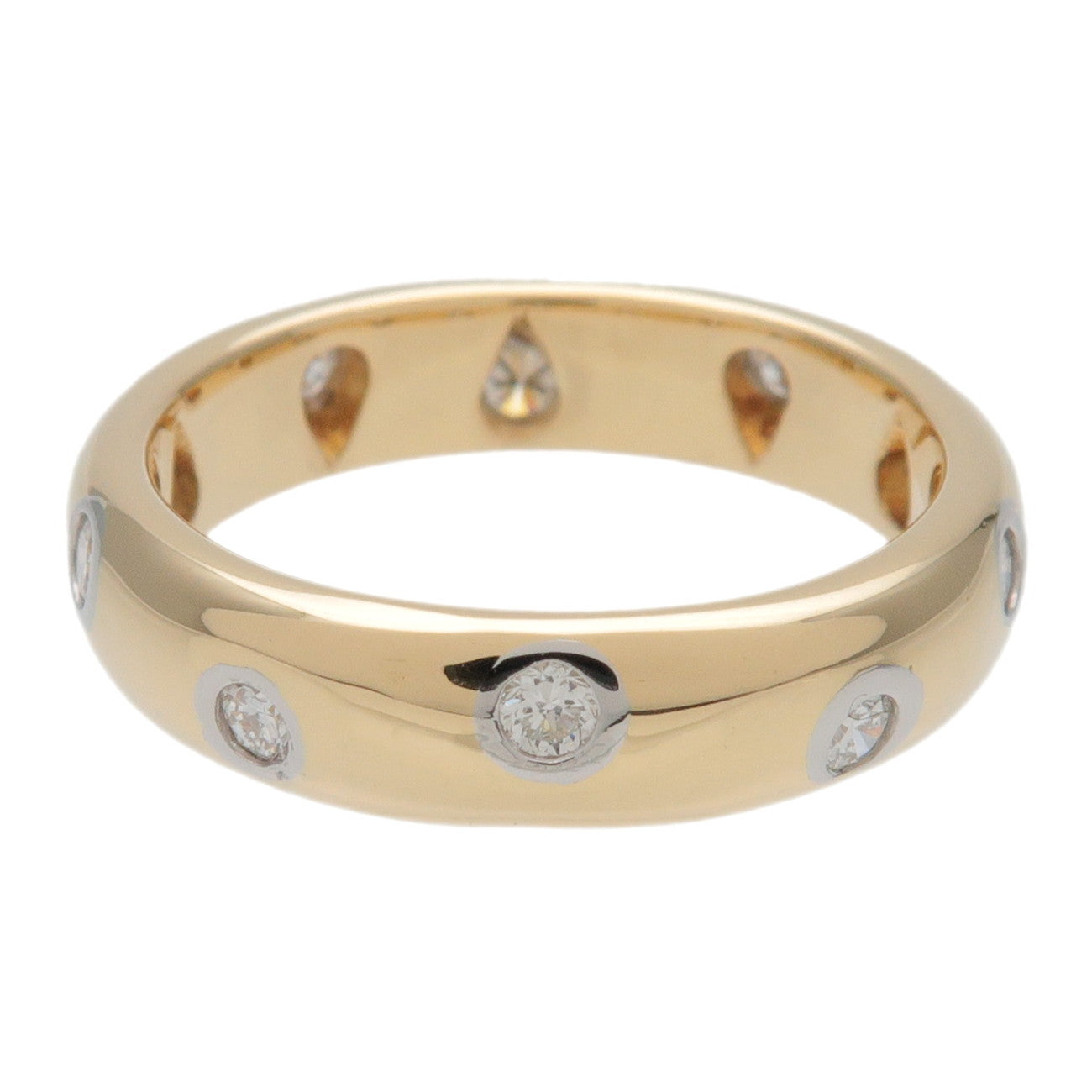 Tiffany&Co Dots Ring K18 750YG Yellow Gold 10P Diamond US4.5 EU48