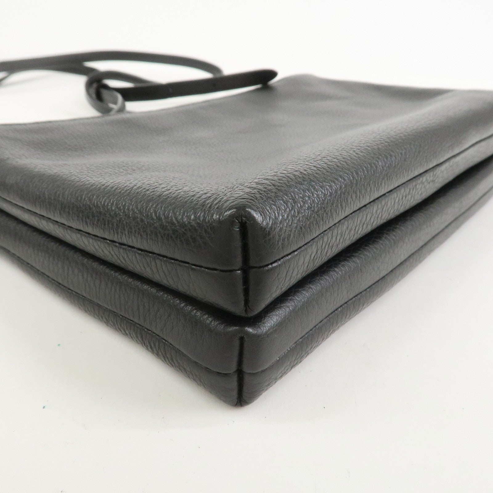 COACH Logo Leather Shoulder Bag Crossbody Bag Black