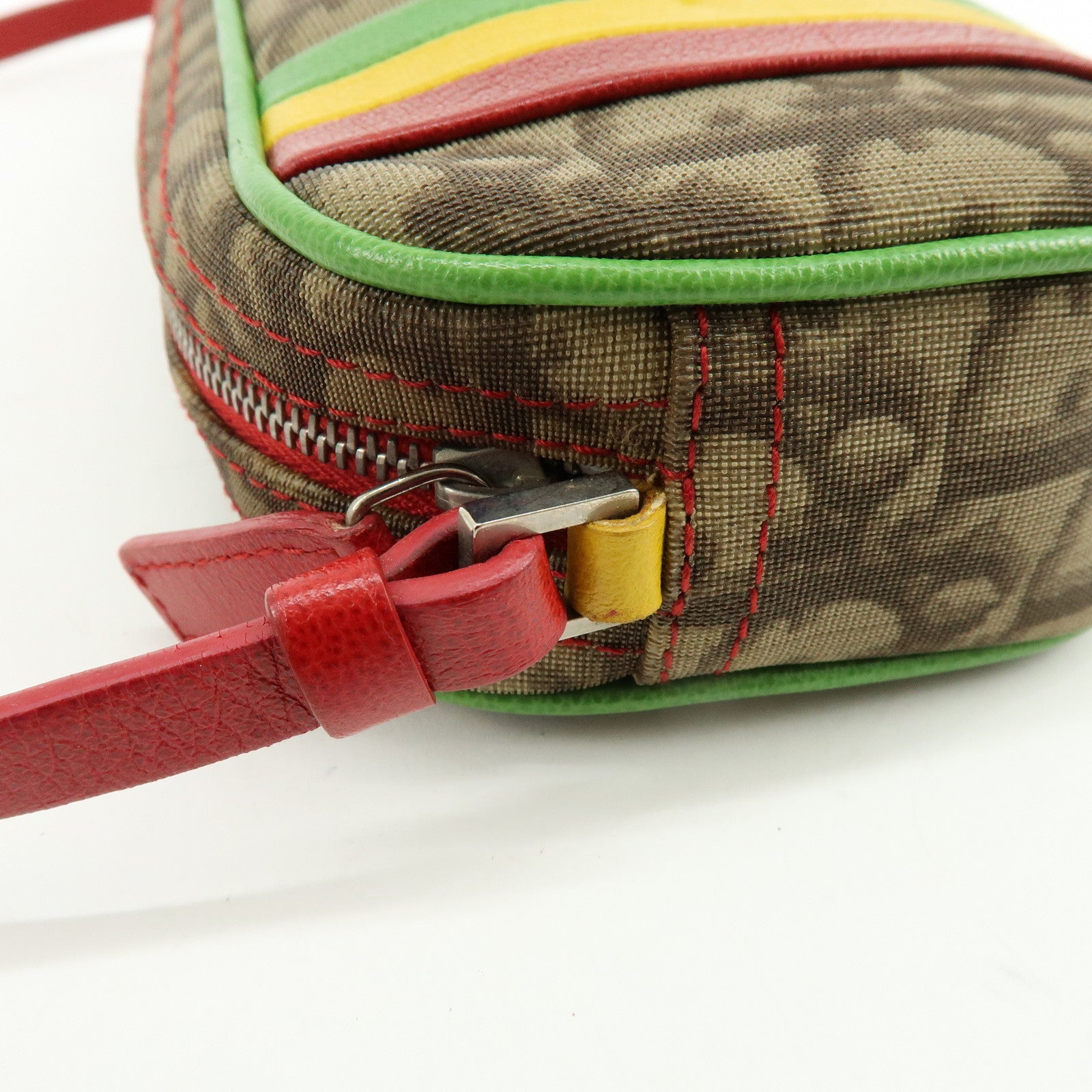 Christian Dior Trotter Rasta Mini Shoulder Bag Hand Bag Brown Red