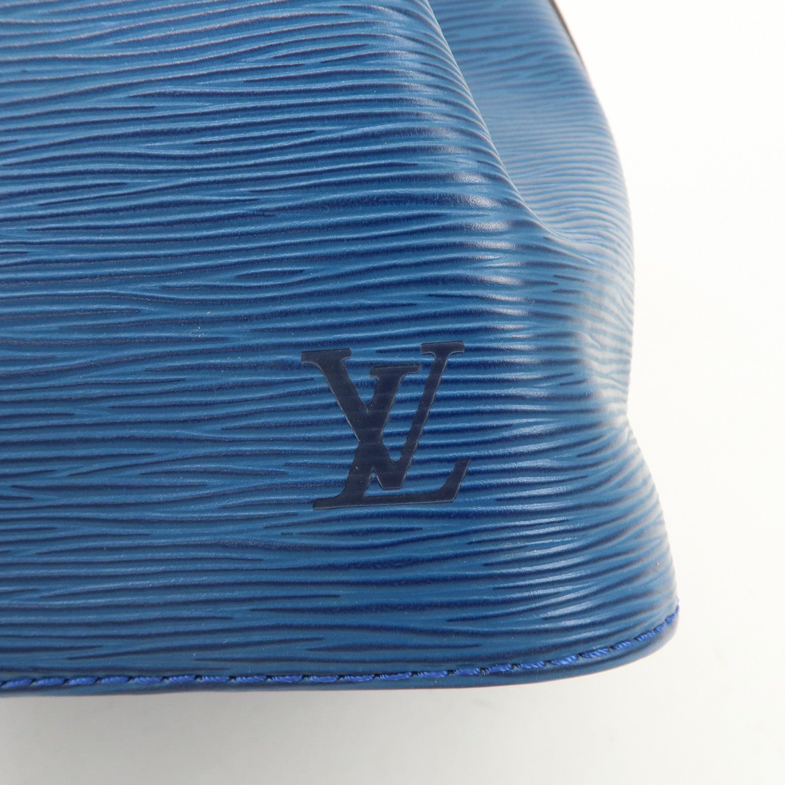 Louis Vuitton Epi Petit Noe Shoulder Bag Bi-Color Blue Kenya Brown Used