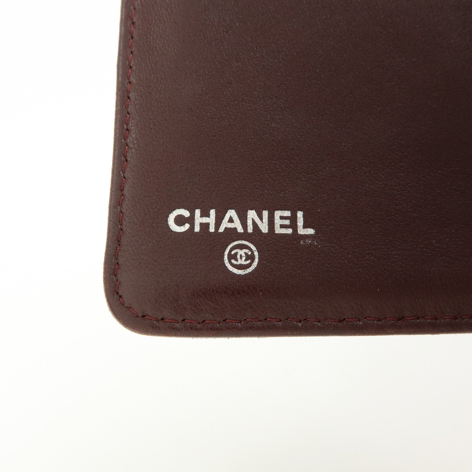 CHANEL Matelasse COCO Mark Lamb Skin Flap Bi-fold Long Wallet Black