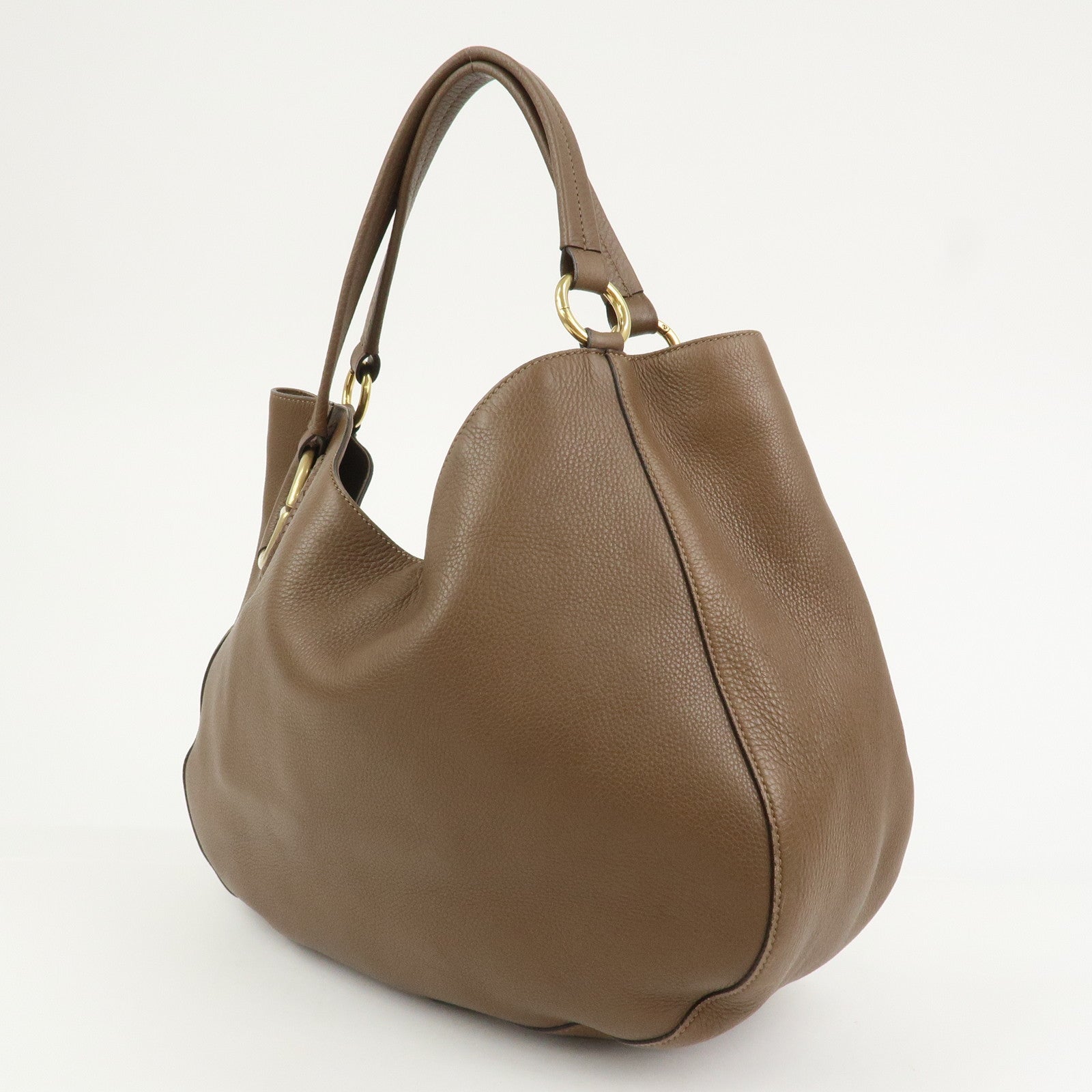 GUCCI Interlocking G Leather Tote Bag Shoulder Bag Brown 309531