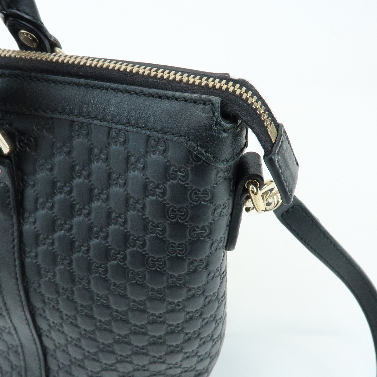 GUCCI Guccissima Leather 2Way Bag Hand Bag Tote Bag Black 449656