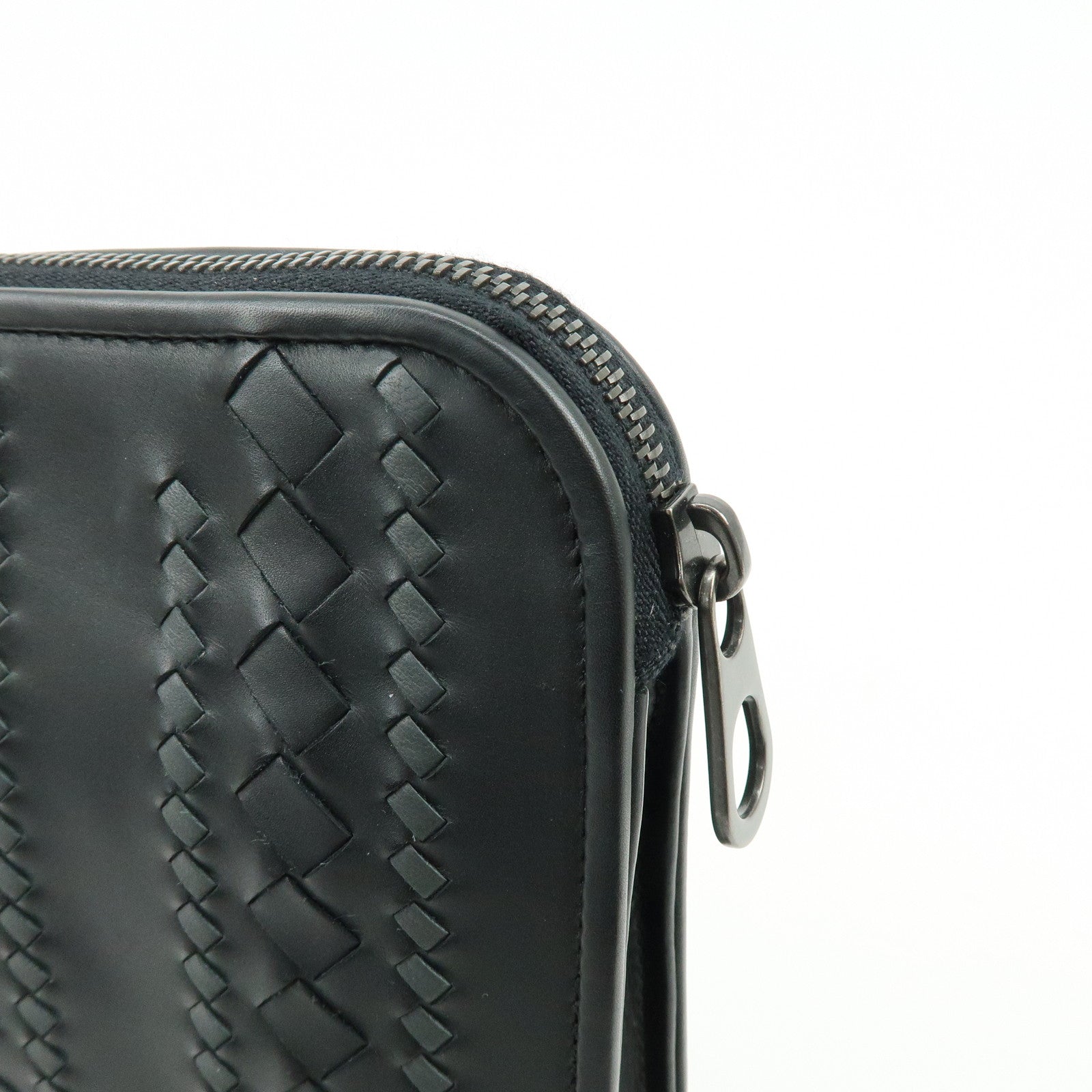 BOTTEGA VENETA Imperatore Intrecciato Clutch Bag Pouch Black