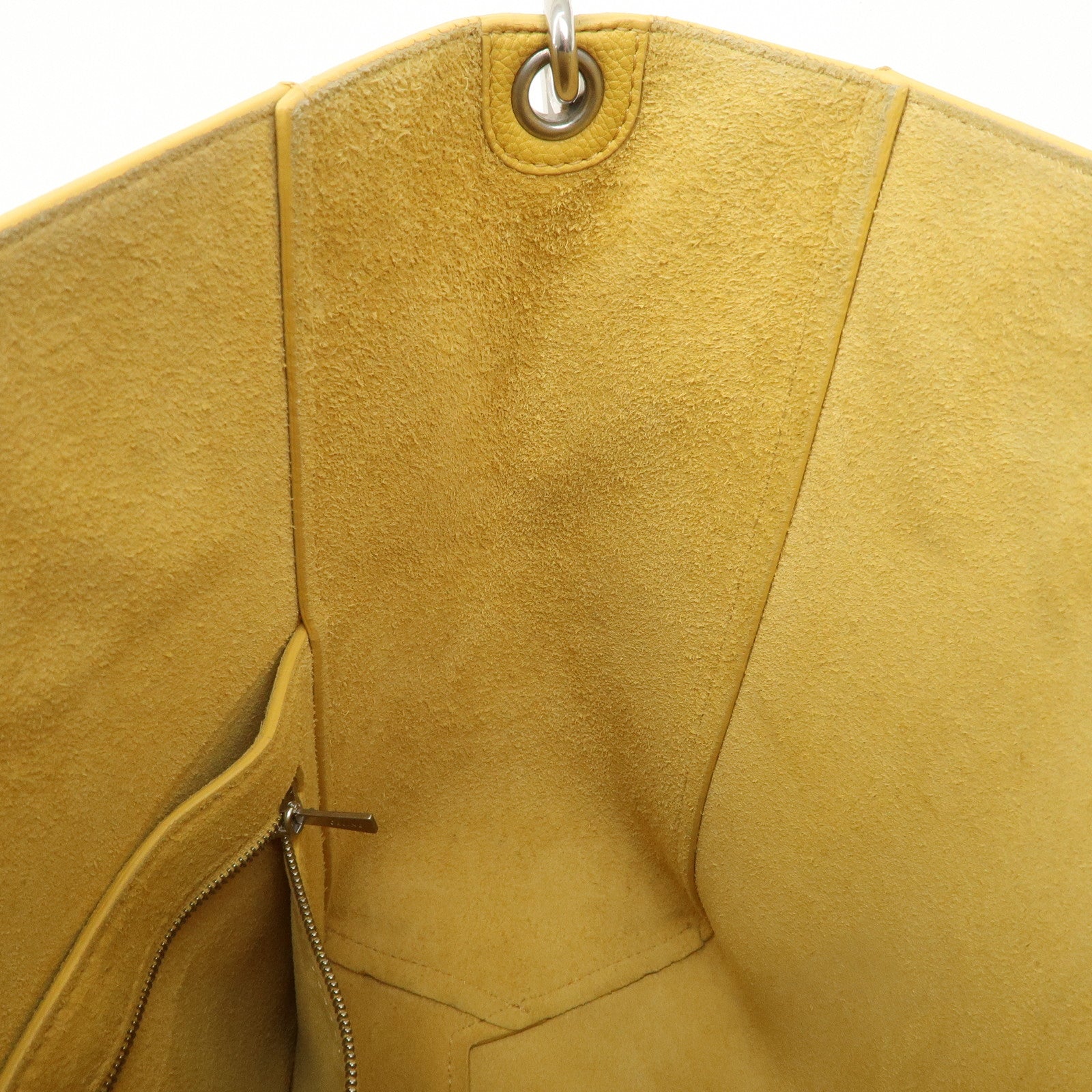CELINE Leather Sangle Bucket Shoulder Bag Hand Bag Yellow