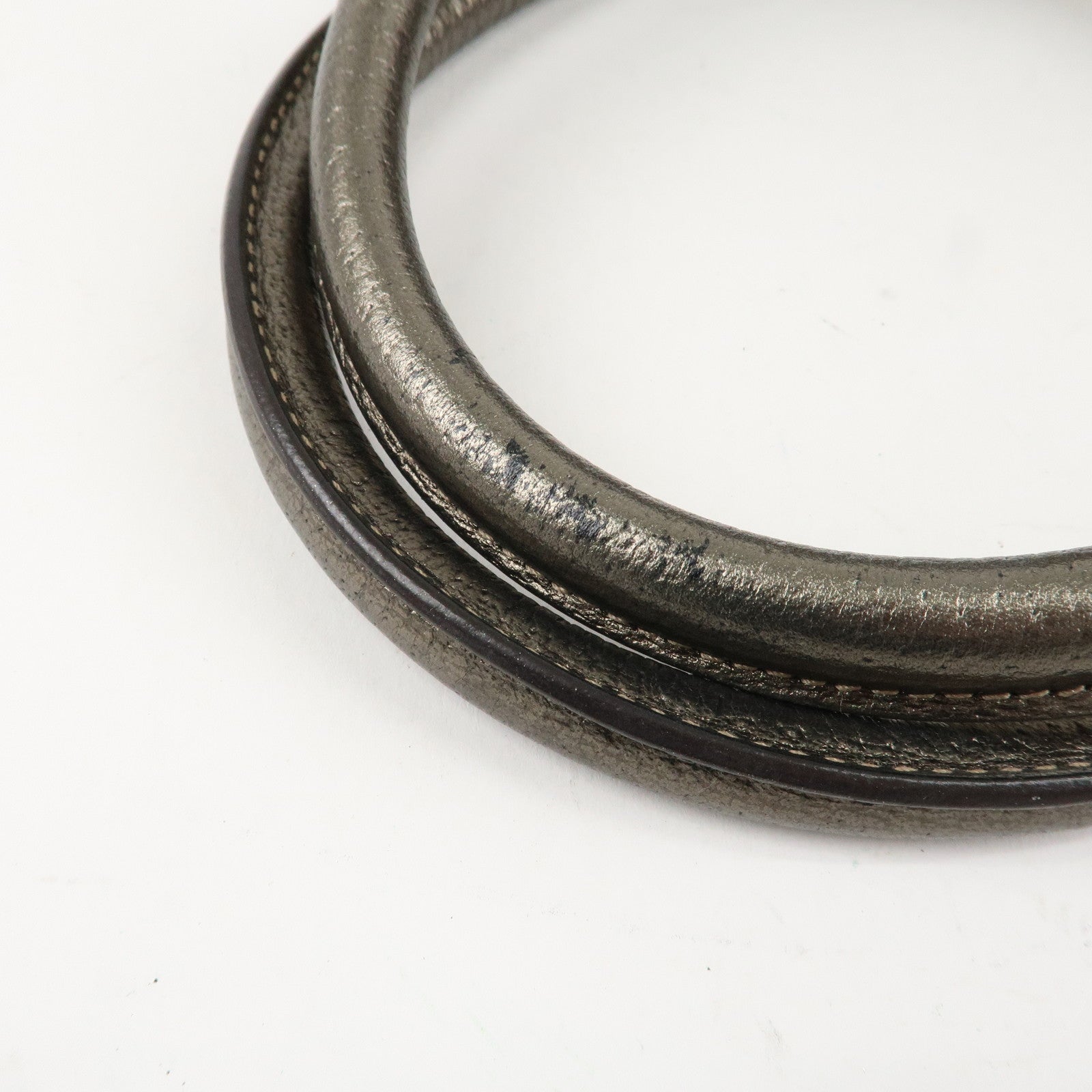 GUCCI Abbey GG Canvas Leather Mini Boston Bag Beige Silver 130942 Used