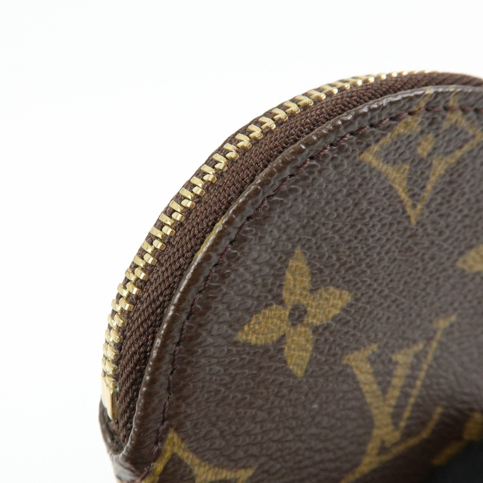 Louis Vuitton Monogram Porte Monnaie Rond Coin Case Brown M61926