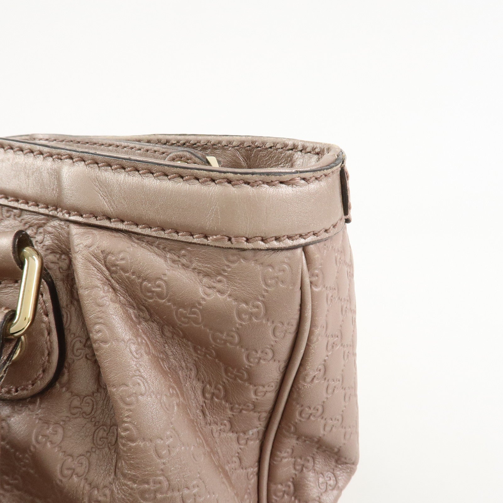 GUCCI Micro Guccissima Leather Shoulder Bag Metallic Pink 296835