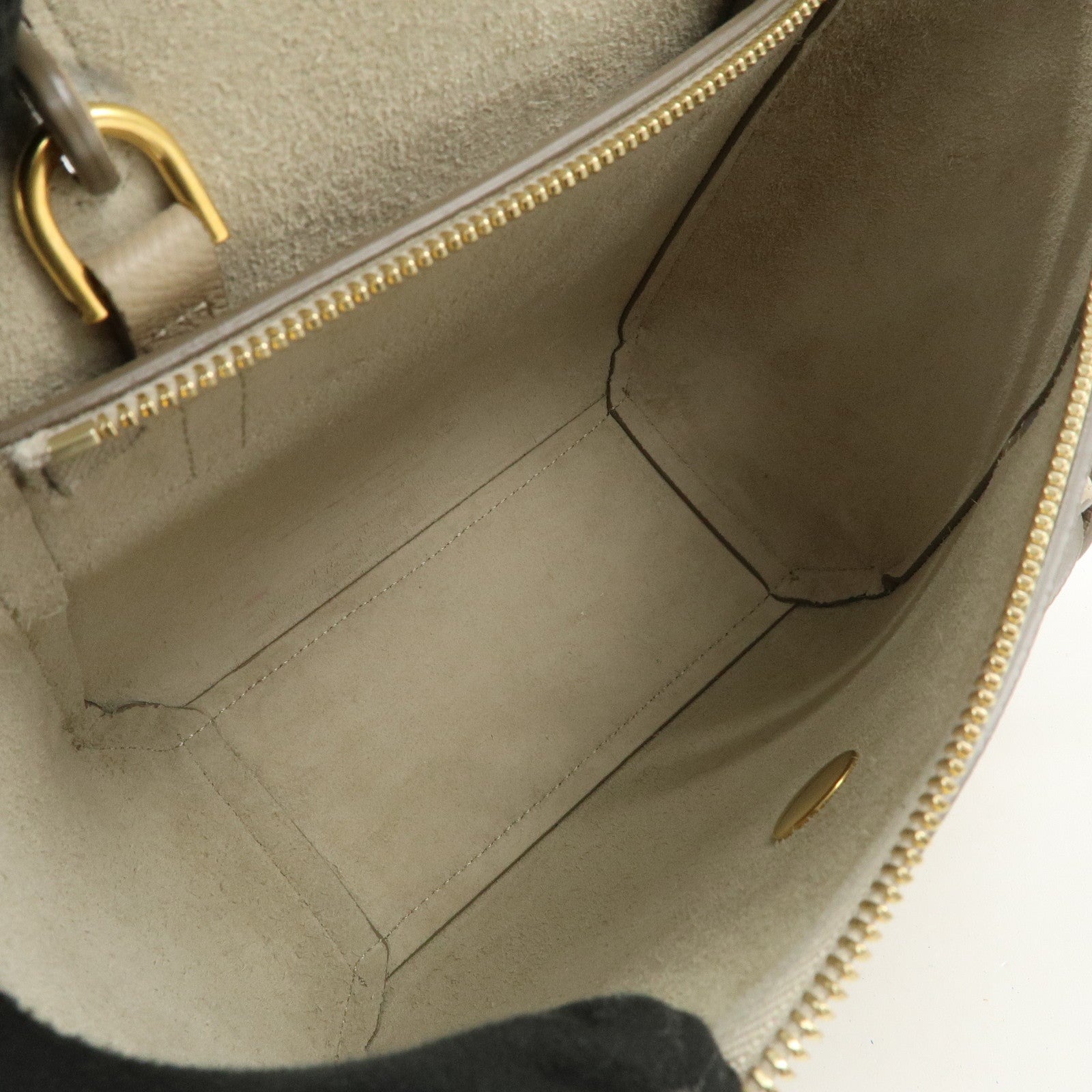 CELINE Belt Bag Leather Nano 2WAY Hand Bag Shoulder Bag Beige