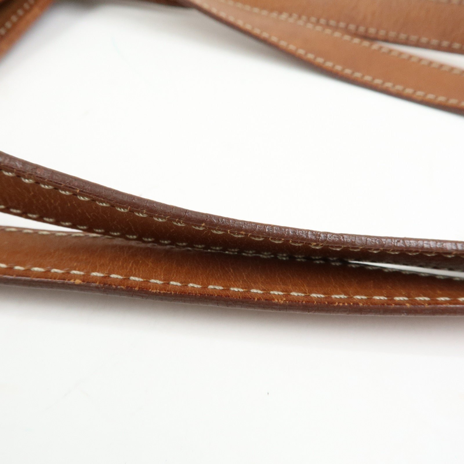 CELINE Macadam PVC leather Tote Bag Hand Bag Shoulder Bag Brown