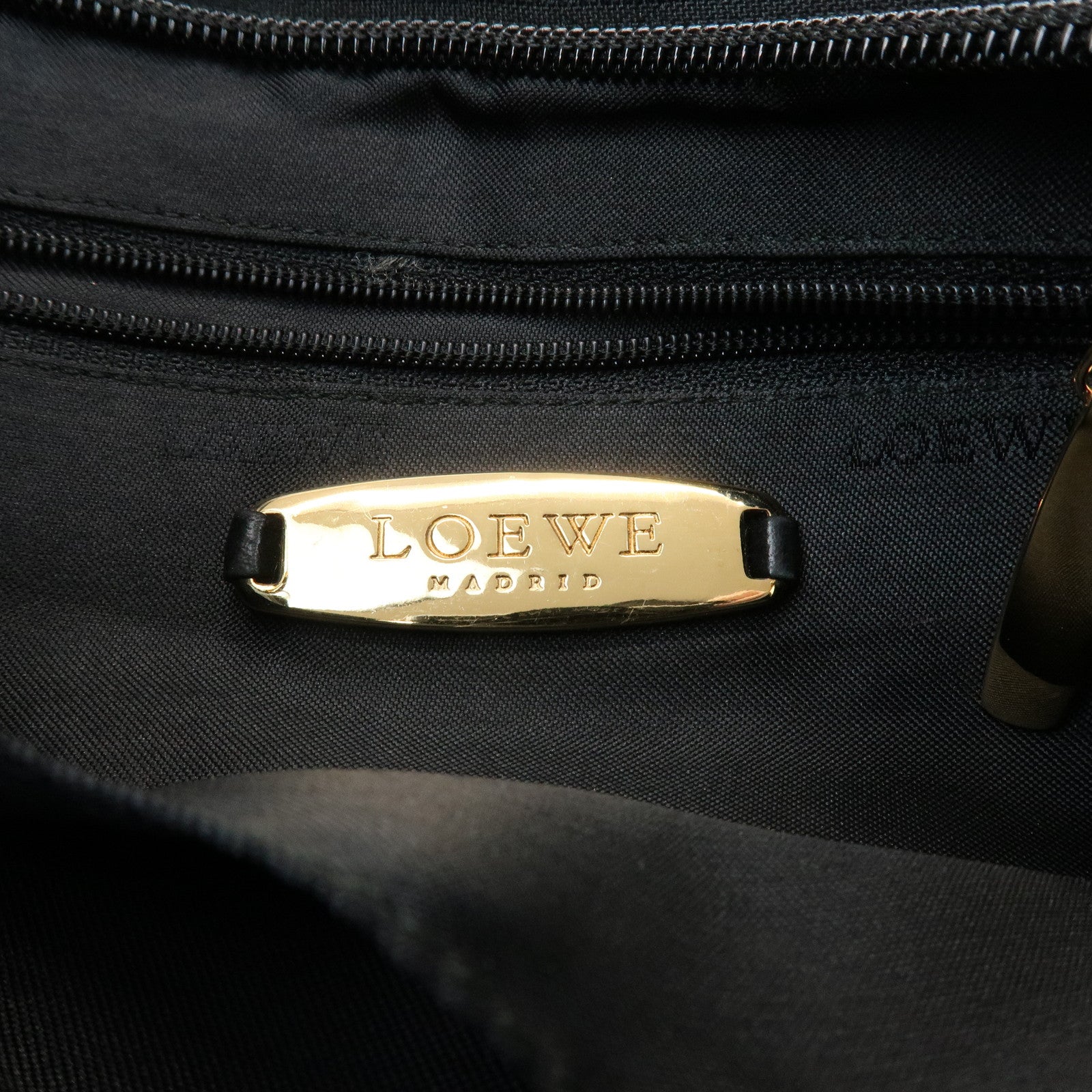 LOEWE Anagram Logo Nappa Leather Chain Shoulder Bag Hand Bag Black