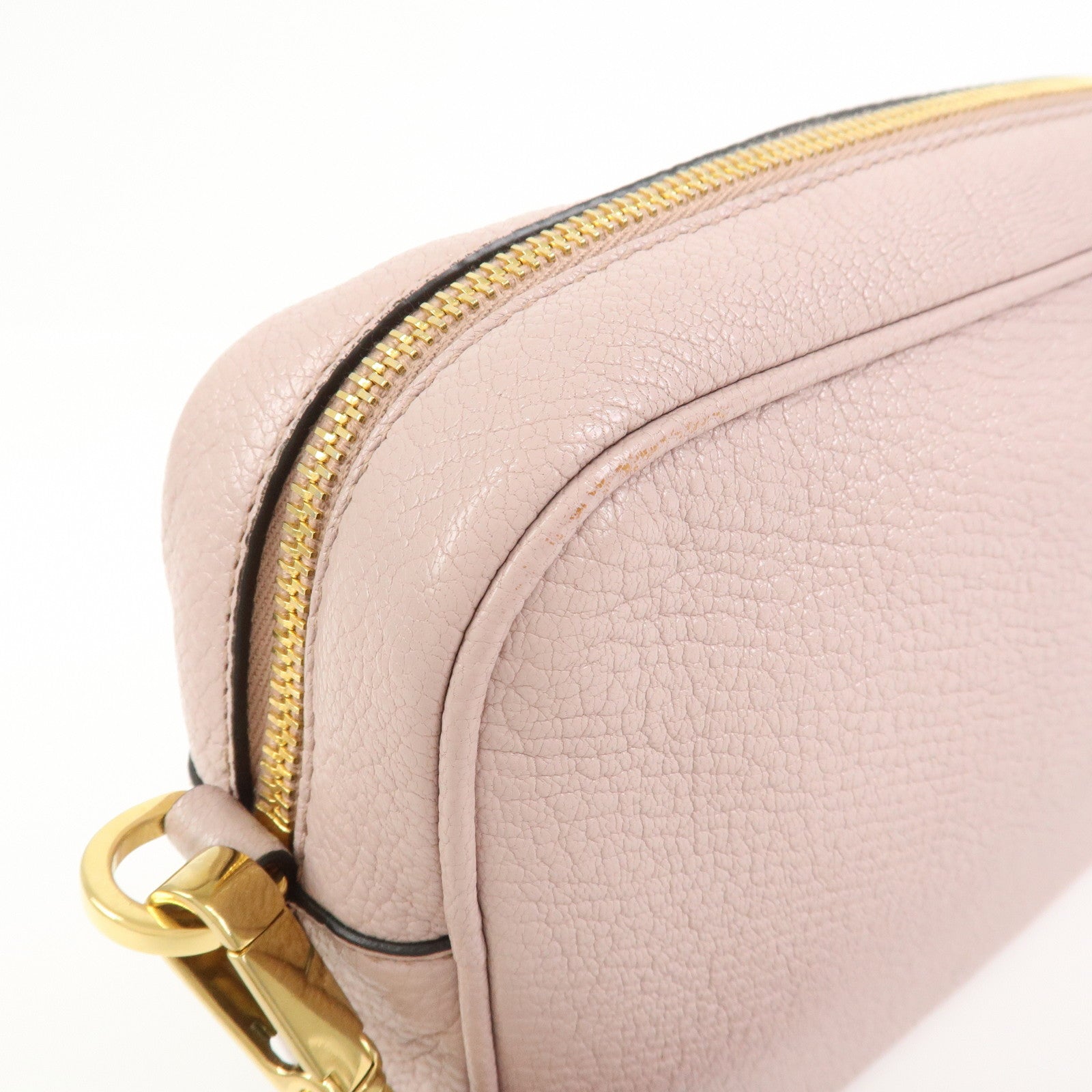 MIU MIU Leather Shoulder Bag Crossbody Bag Pink 5BH056