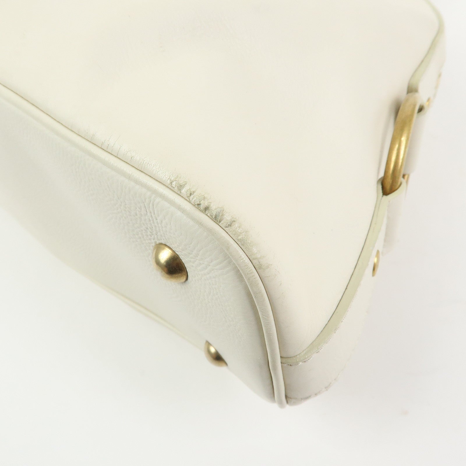 SAINT LAURENT PARIS Muse Y Line Leather Hand Bag Ivory 156465