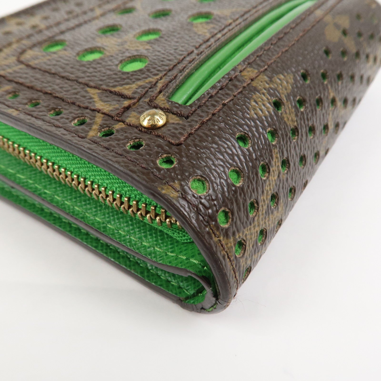 Louis Vuitton Monogram Perforated Compact Bi-Fold Zip Wallet M95218