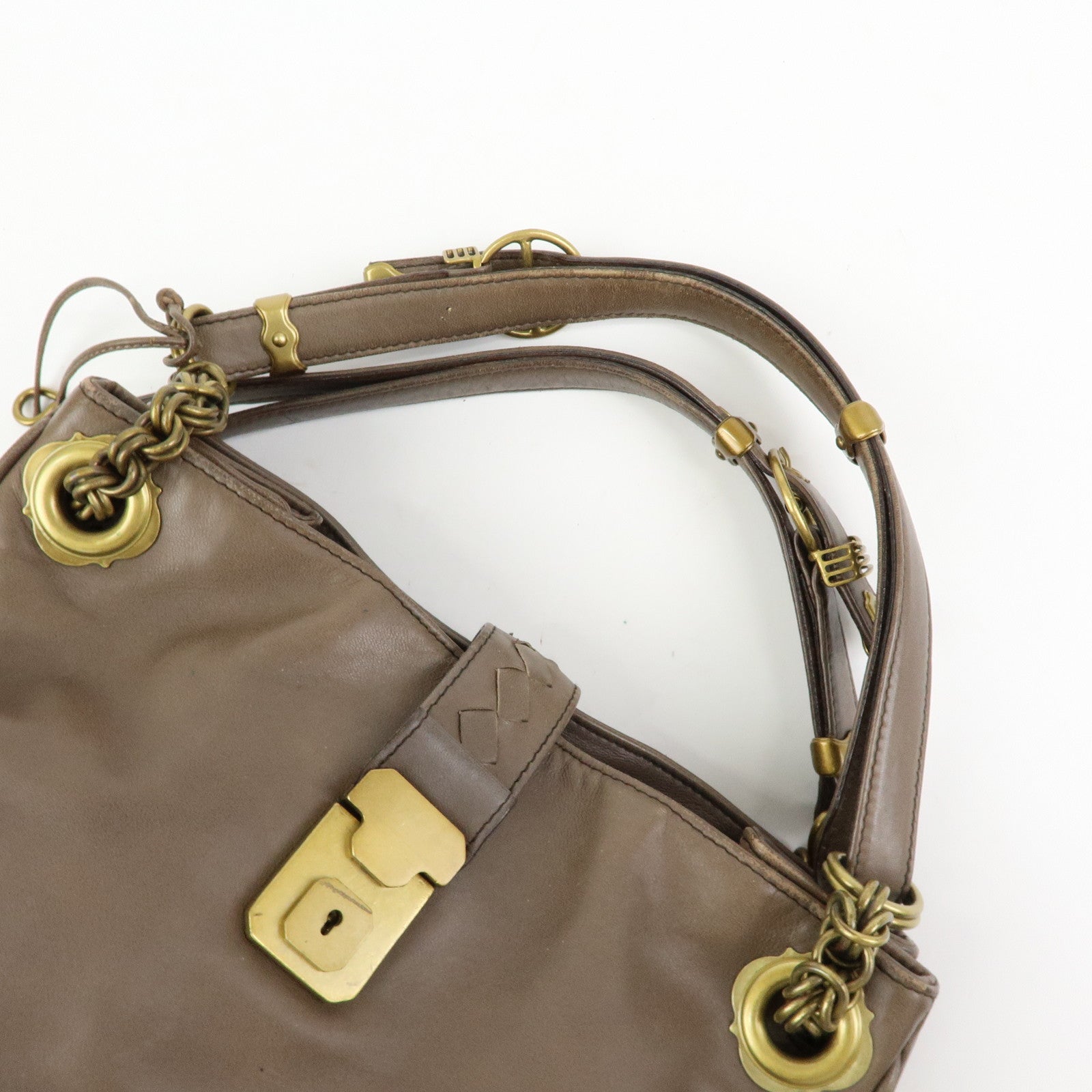 BOTTEGA VENETA Intrecciato Leather Hand Shoulder Bag Brown 162114