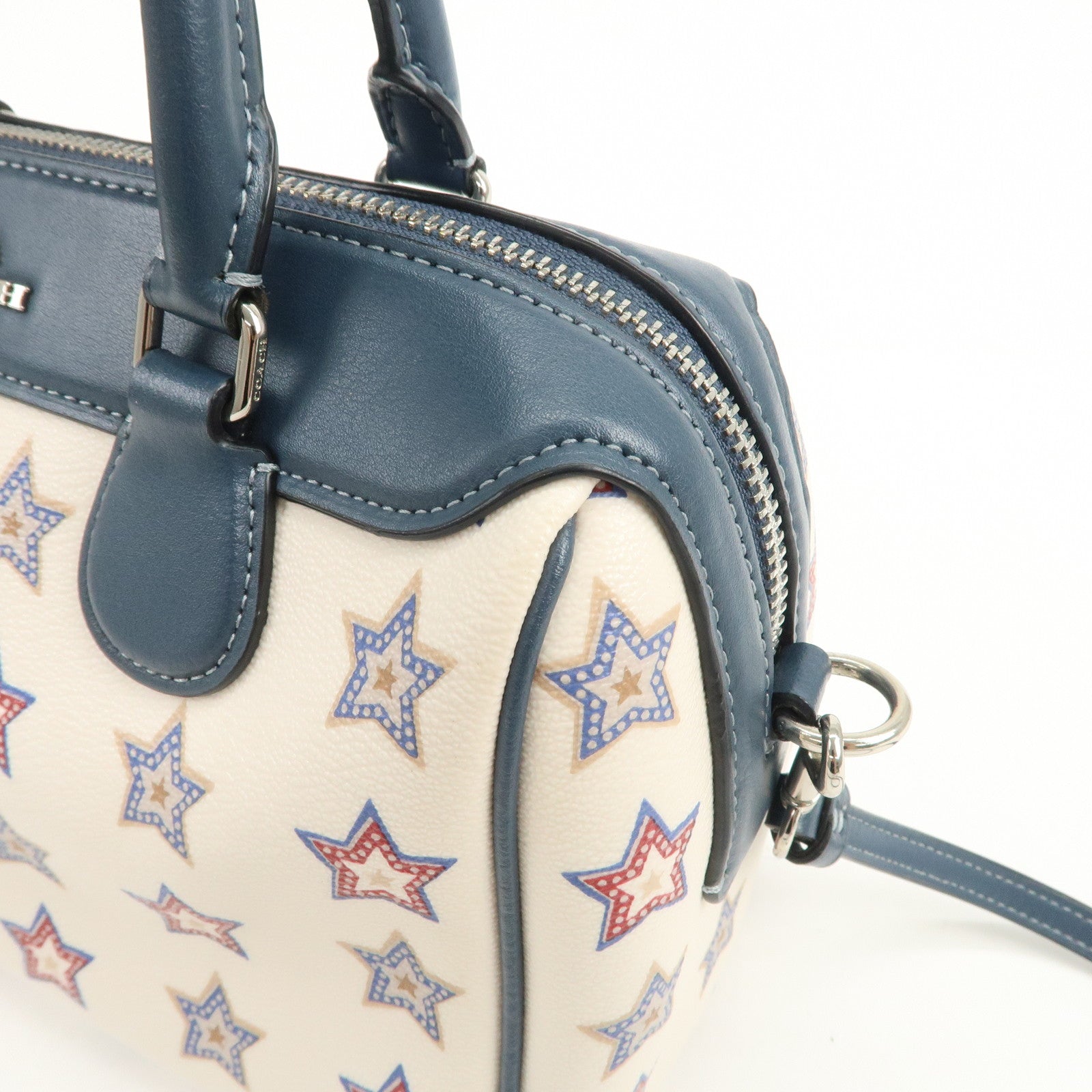 COACH PVC Leather 2Way Shoulder Bag Hand Bag Star White