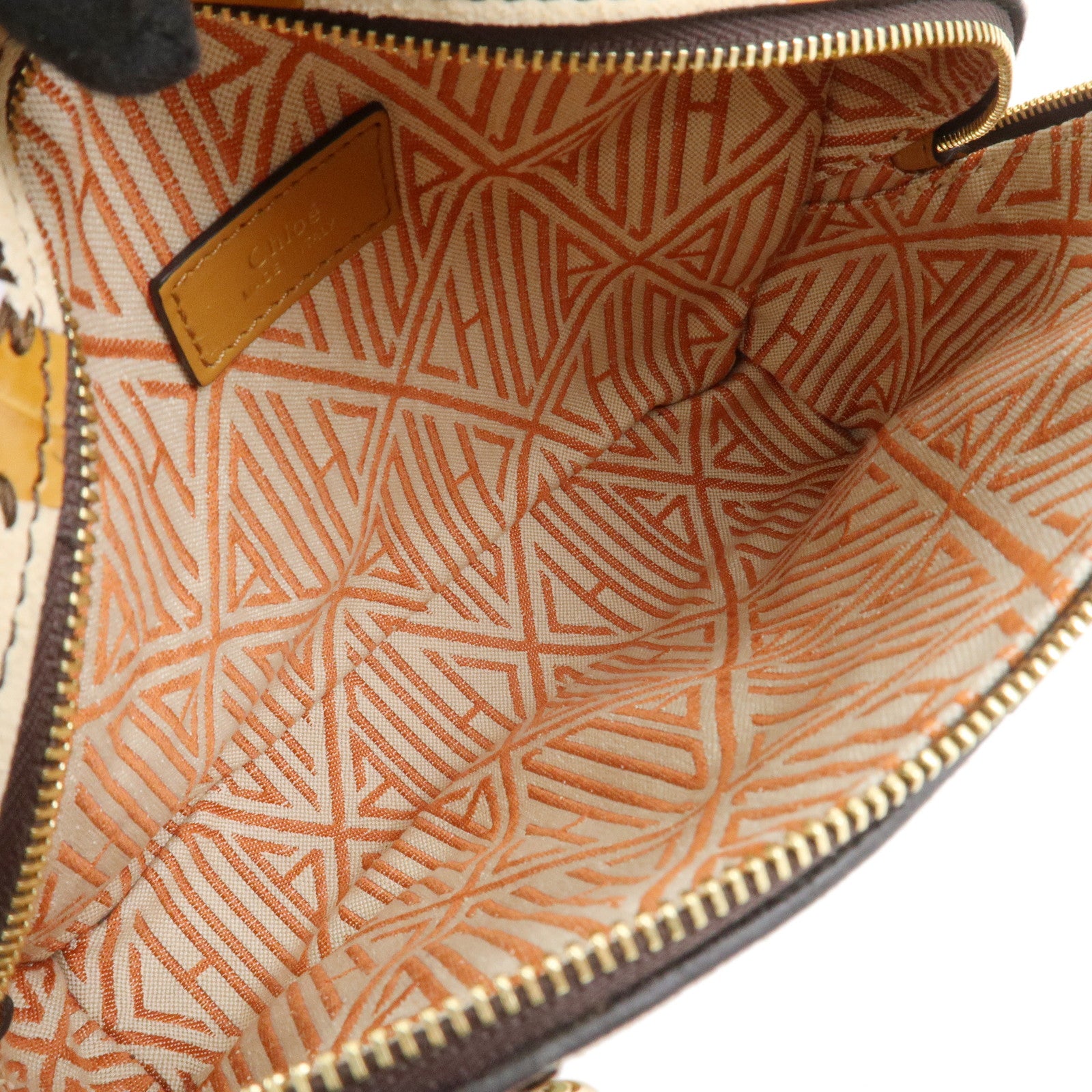 Chloe DARIA Suede Leather 2Way Bag Shoulder Bag Ivory Brown Green