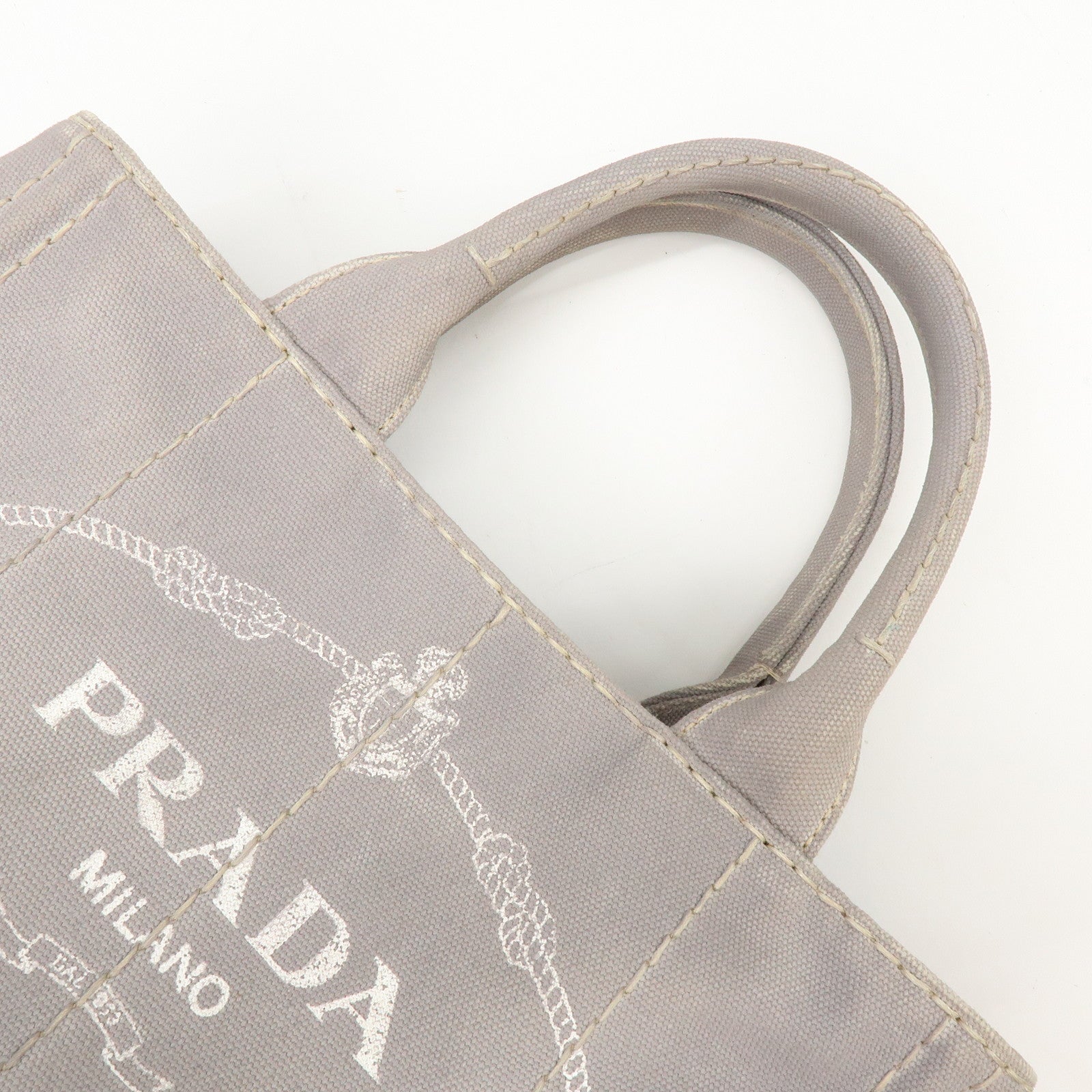 PRADA Canapa Mini 2Way Bag Hand Shoulder Bag Gray B2439G