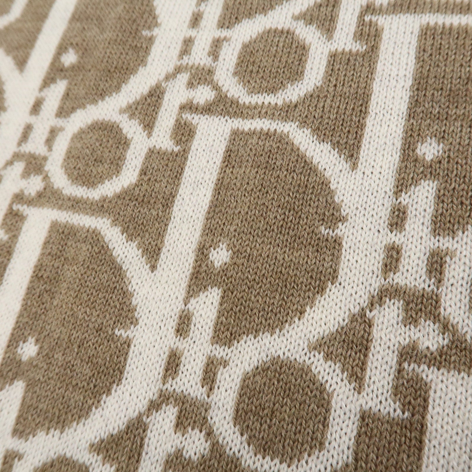 Christian Dior Trotter Wool 100% Scarf Shawl Brown