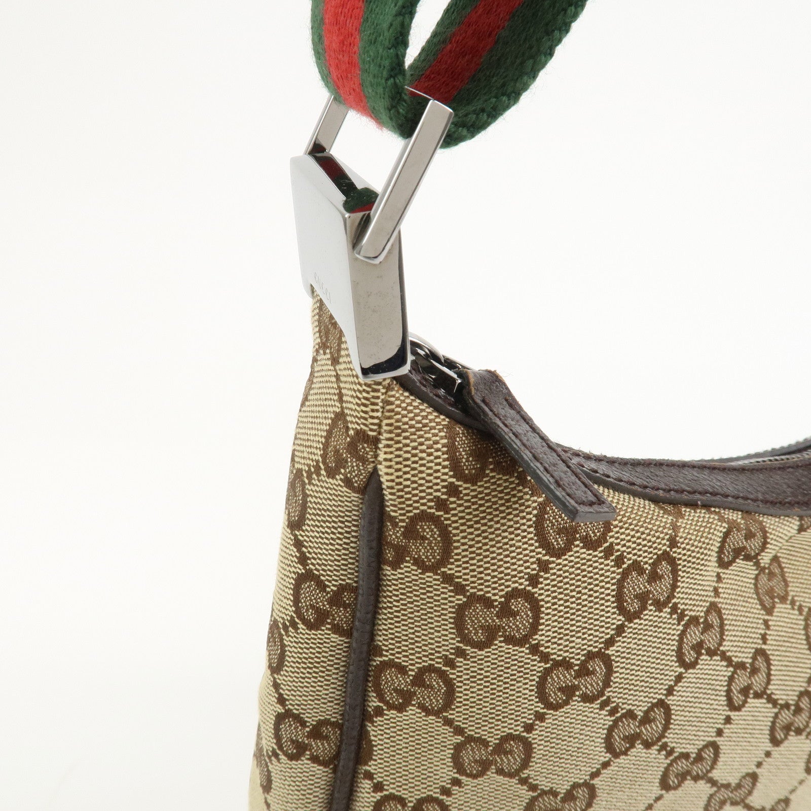 GUCCI Sherry GG Canvas Leather Shoulder Bag Beige Brown 122790