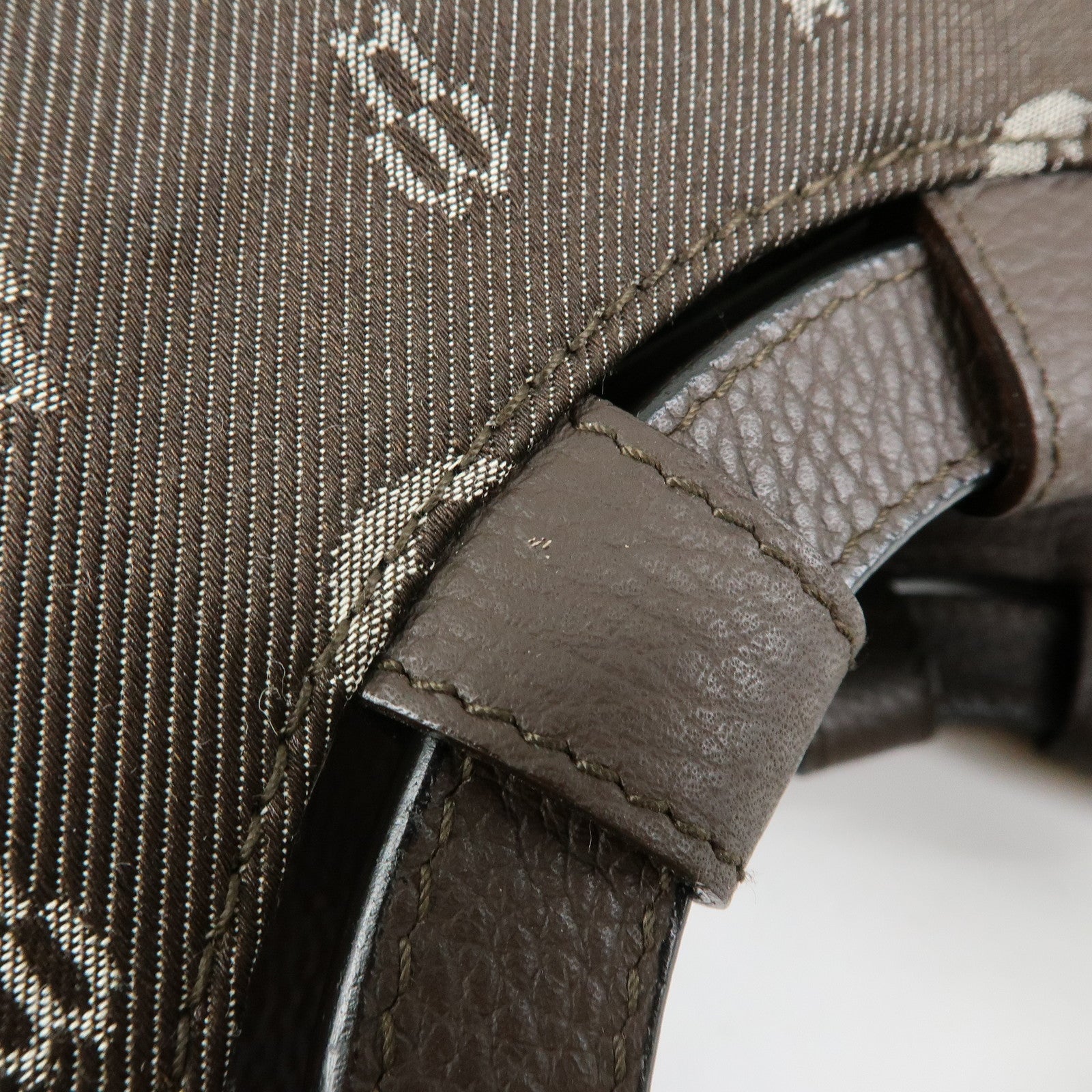HUNTING WORLD Material Canvas Leather Hand Bag Tote Bag Dark Brown