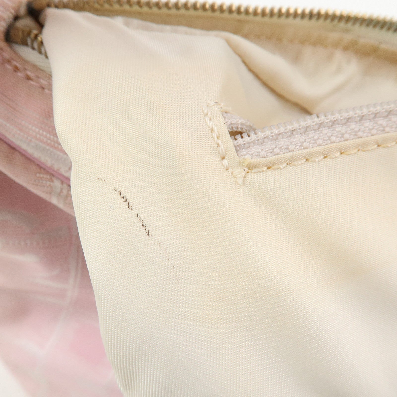 CHANEL New Travel Line Nylon Jacquard Leather Shoulder Bag Pink