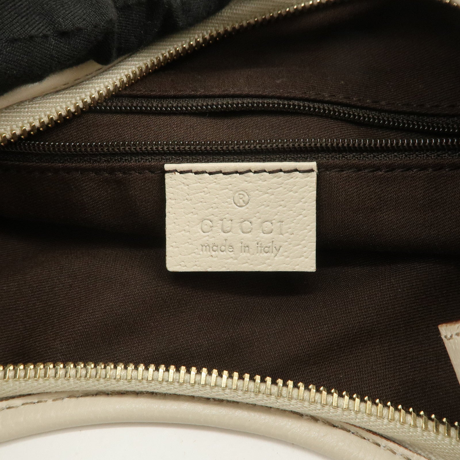GUCCI Abbey GG Canvas Leather Shoulder Bag Beige Ivory 130738