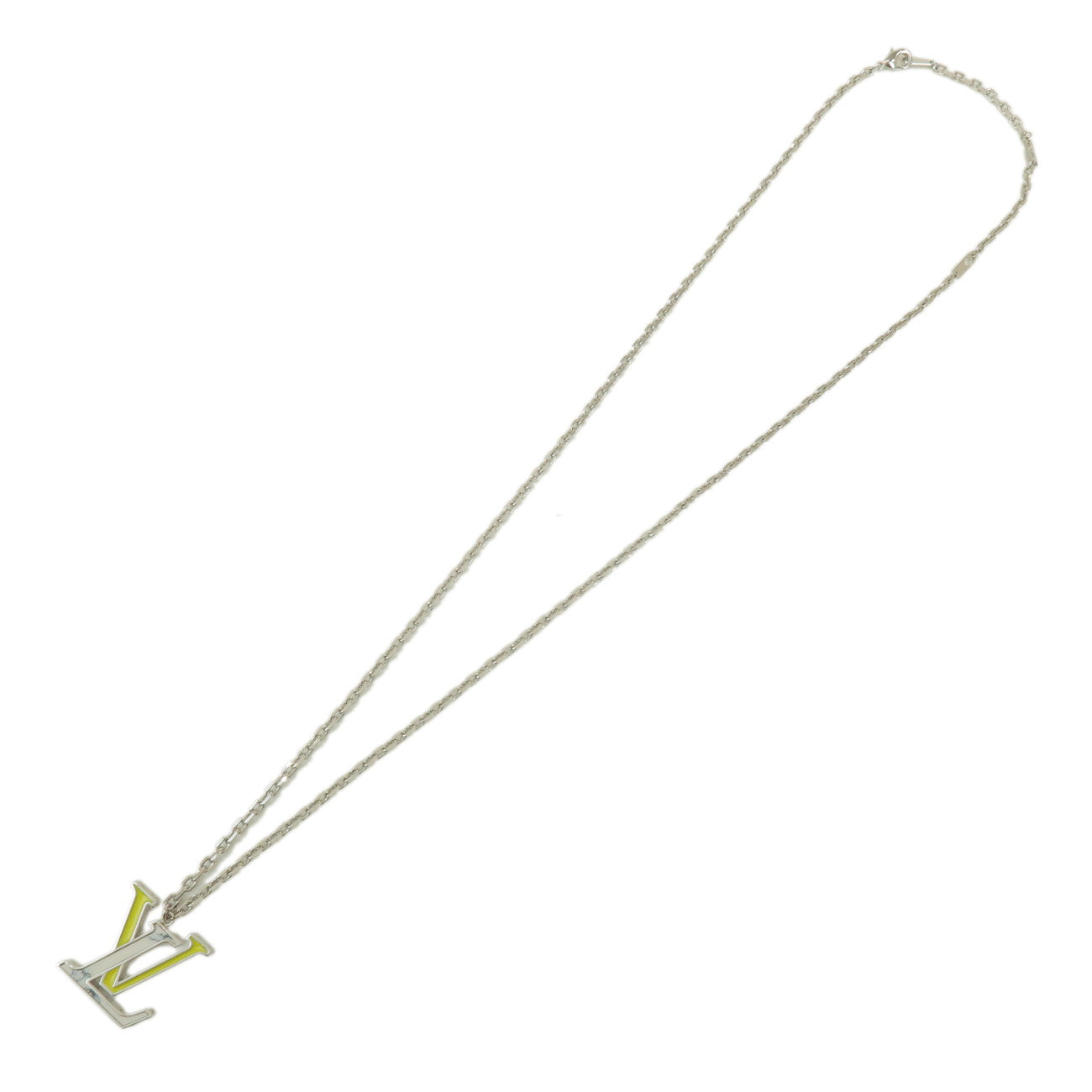 Louis Vuitton Metal Lacquer Finished Necklace White Yellow M00526