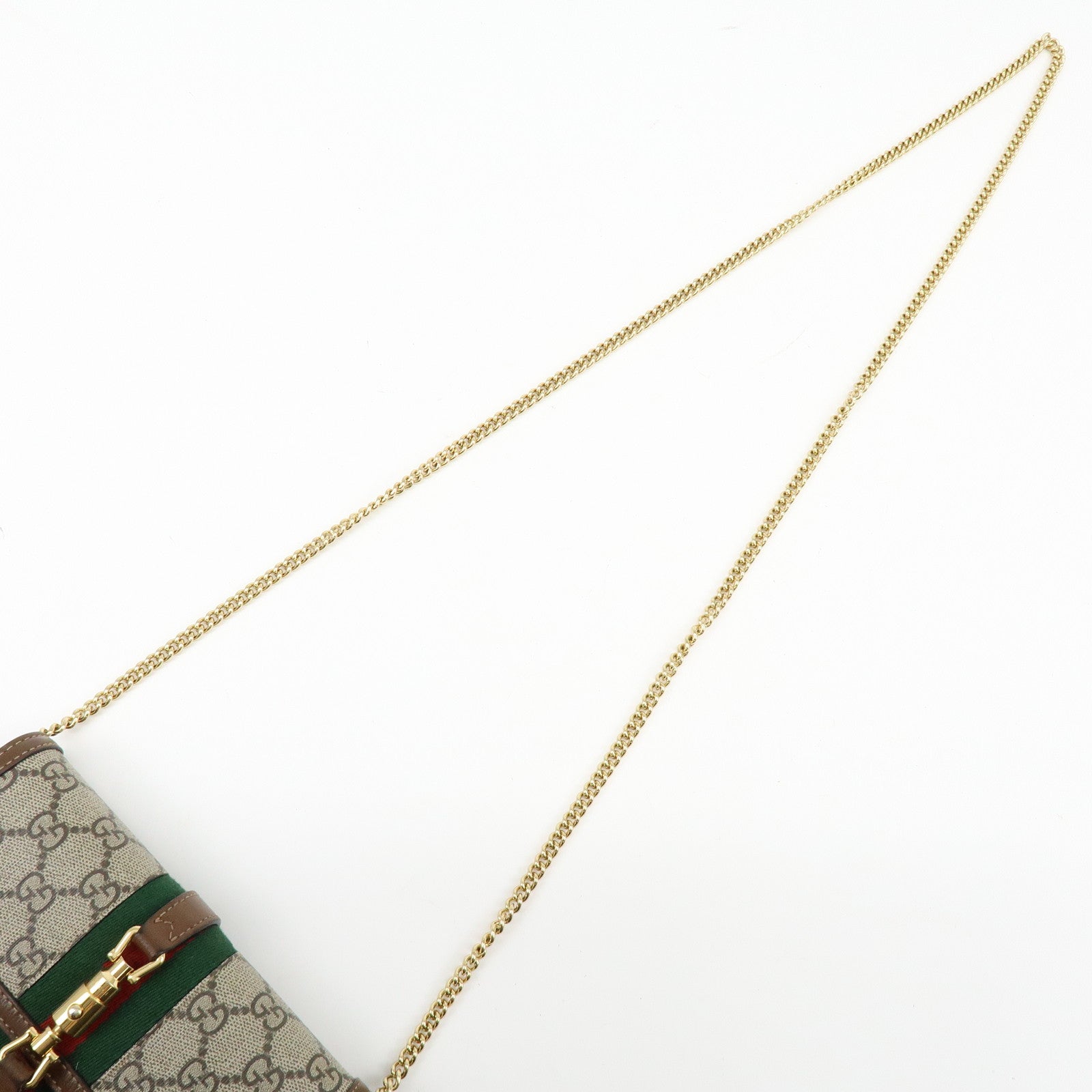GUCCI Jackie 1961 Sherry GG Supreme Leather Chain Wallet Bag 652681