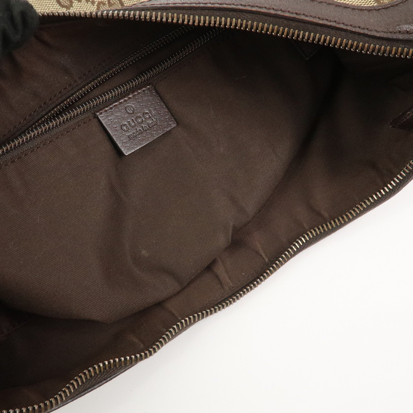 GUCCI Sherry GG Canvas Leather Shoulder Bag Beige Brown 181092