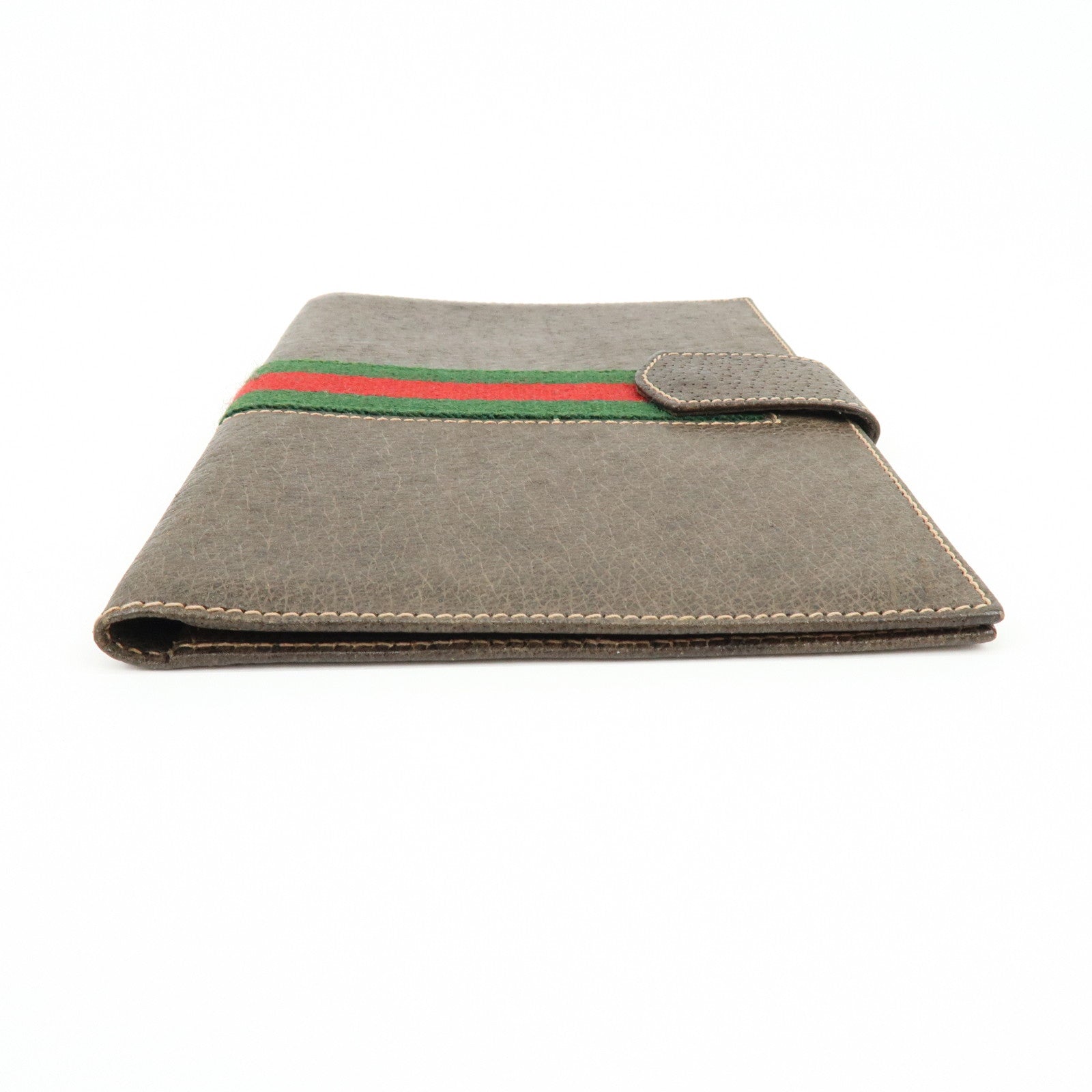 GUCCI Sherry Leather Agenda Cover Planner Cover Passport Case Brown