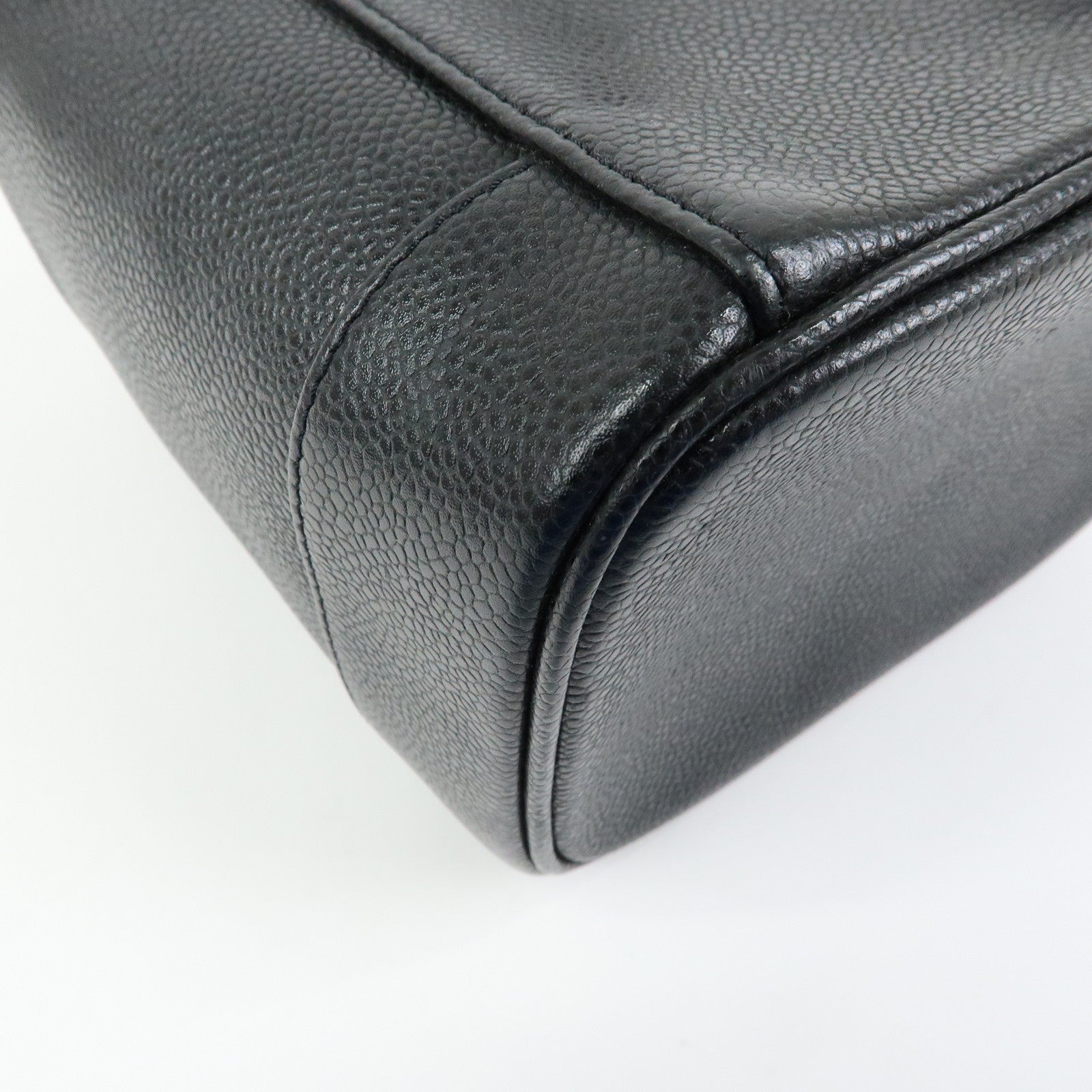 CHANEL COCO Mark Caviarskin Vanity Bag Hand Bag Black A01998