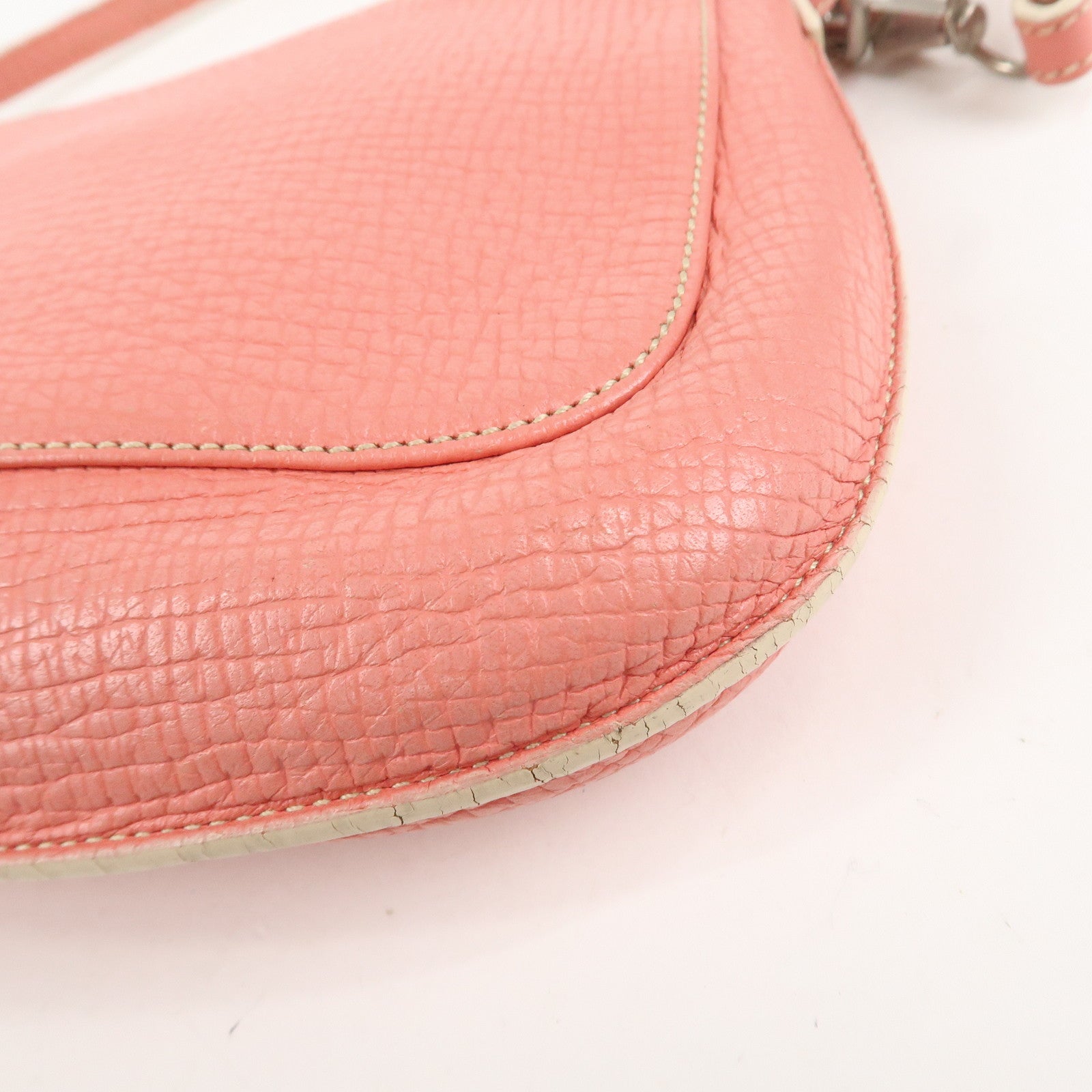 LOEWE Leather Shoulder Bag Hand Bag Pink Silver Hardware