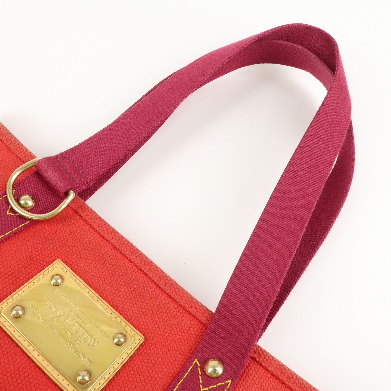 Louis Vuitton Antigua Cabas MM Tote Bag Hand Bag Rouge M40034 Used