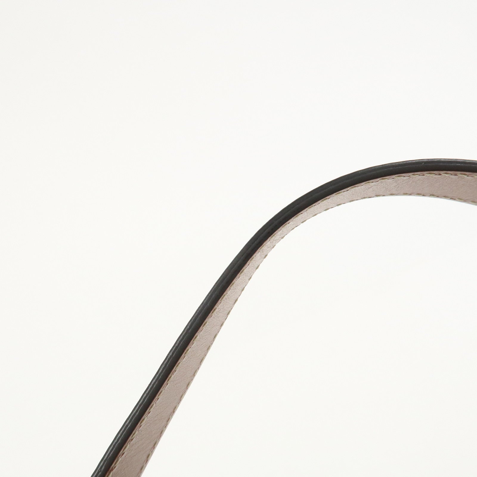 CELINE Teen Drawstring Canvas Leather Hand Bag Natural Brown